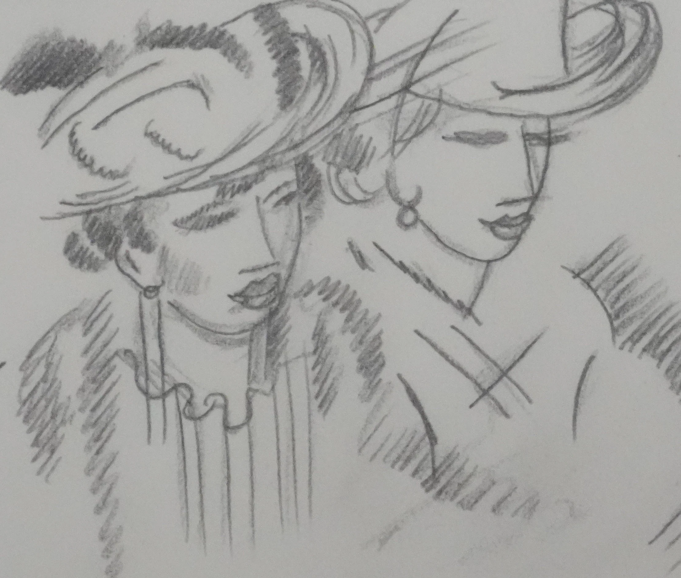 Jean-Emile LABOUREUR : Aux folies, Dessin original - Image 4