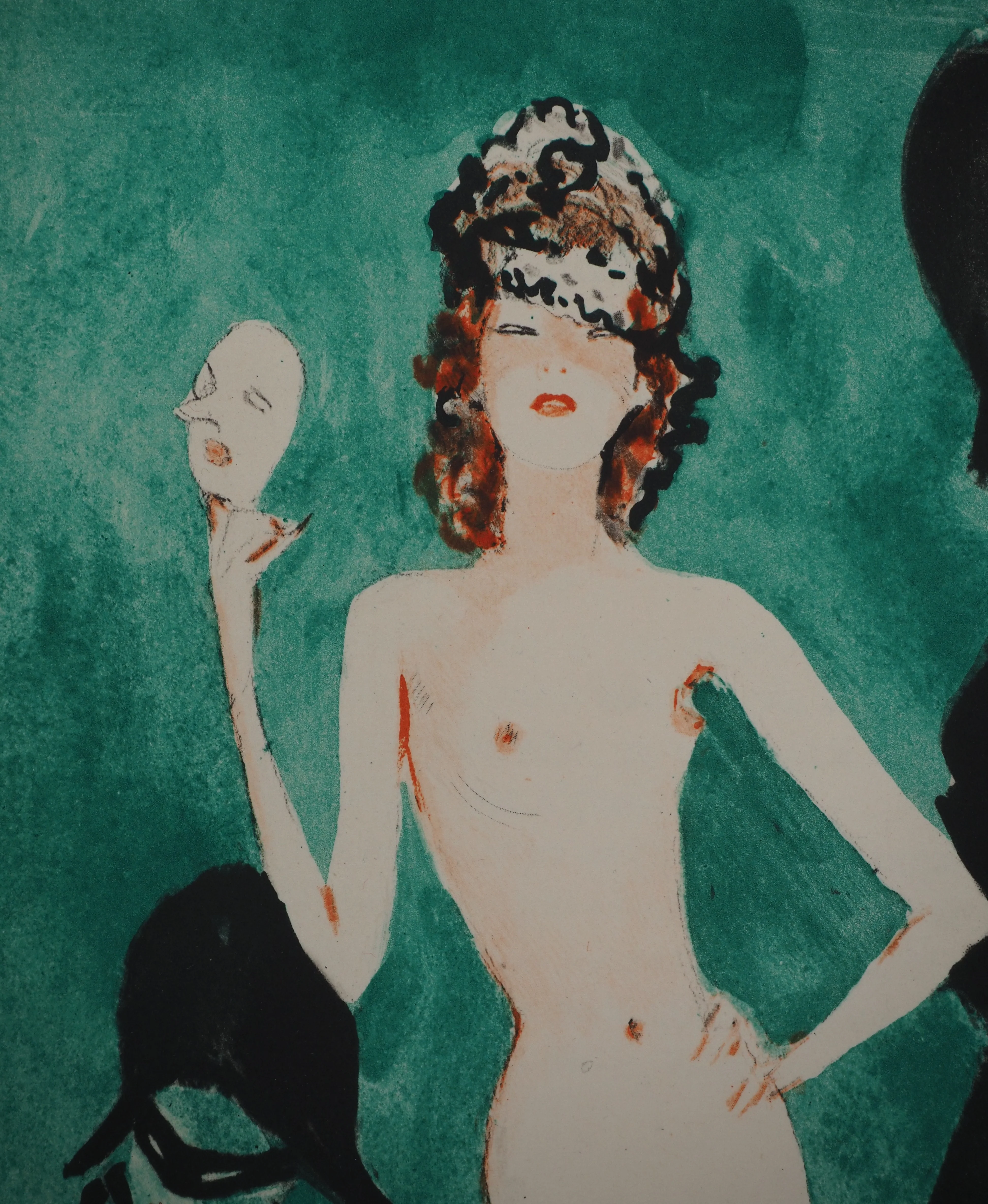 Jean-Gabriel DOMERGUE : Bal masqué, Gravure originale - Image 3