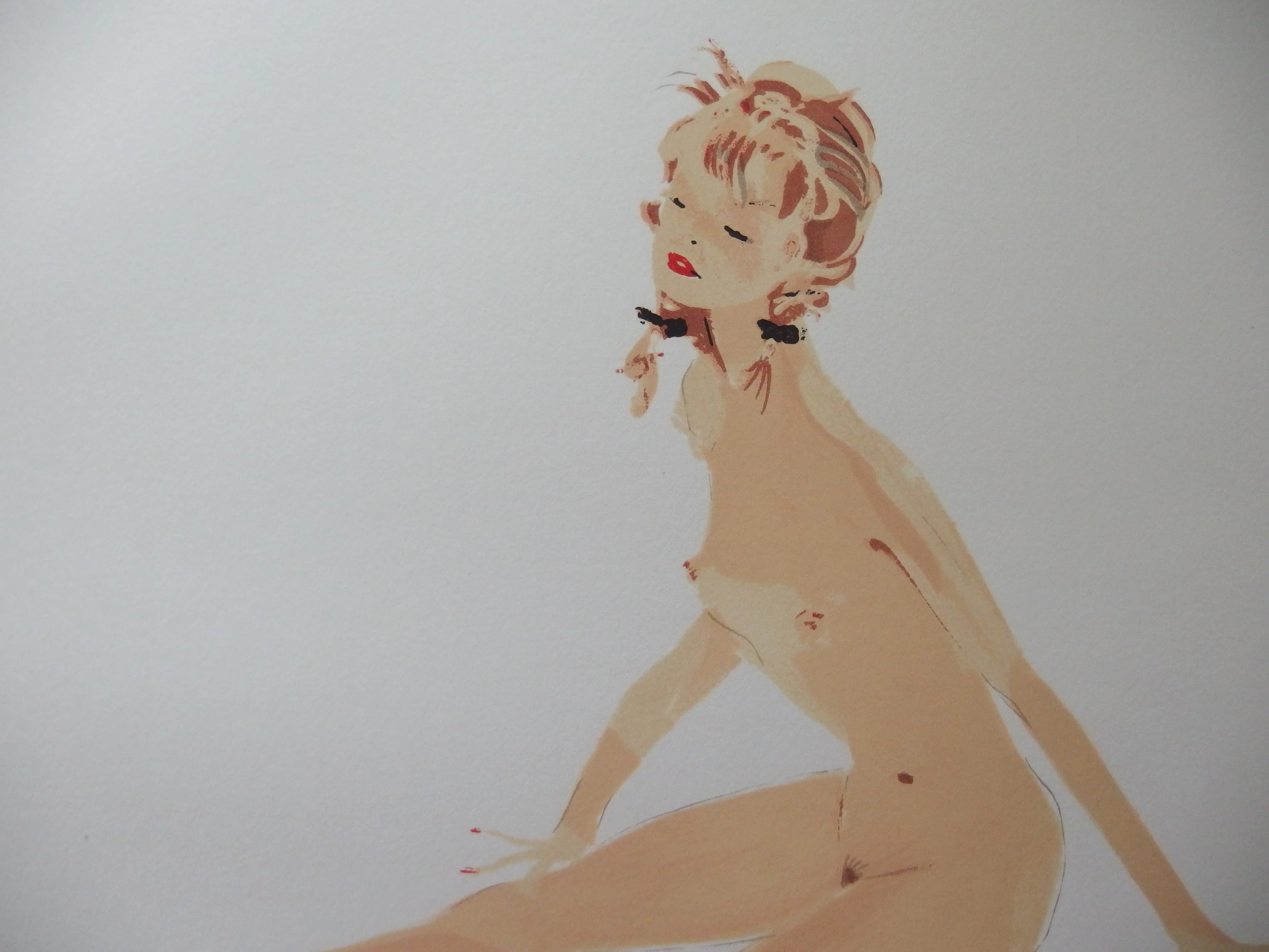 Jean-Gabriel DOMERGUE : Nu assis, Lithographie originale signée - Image 4