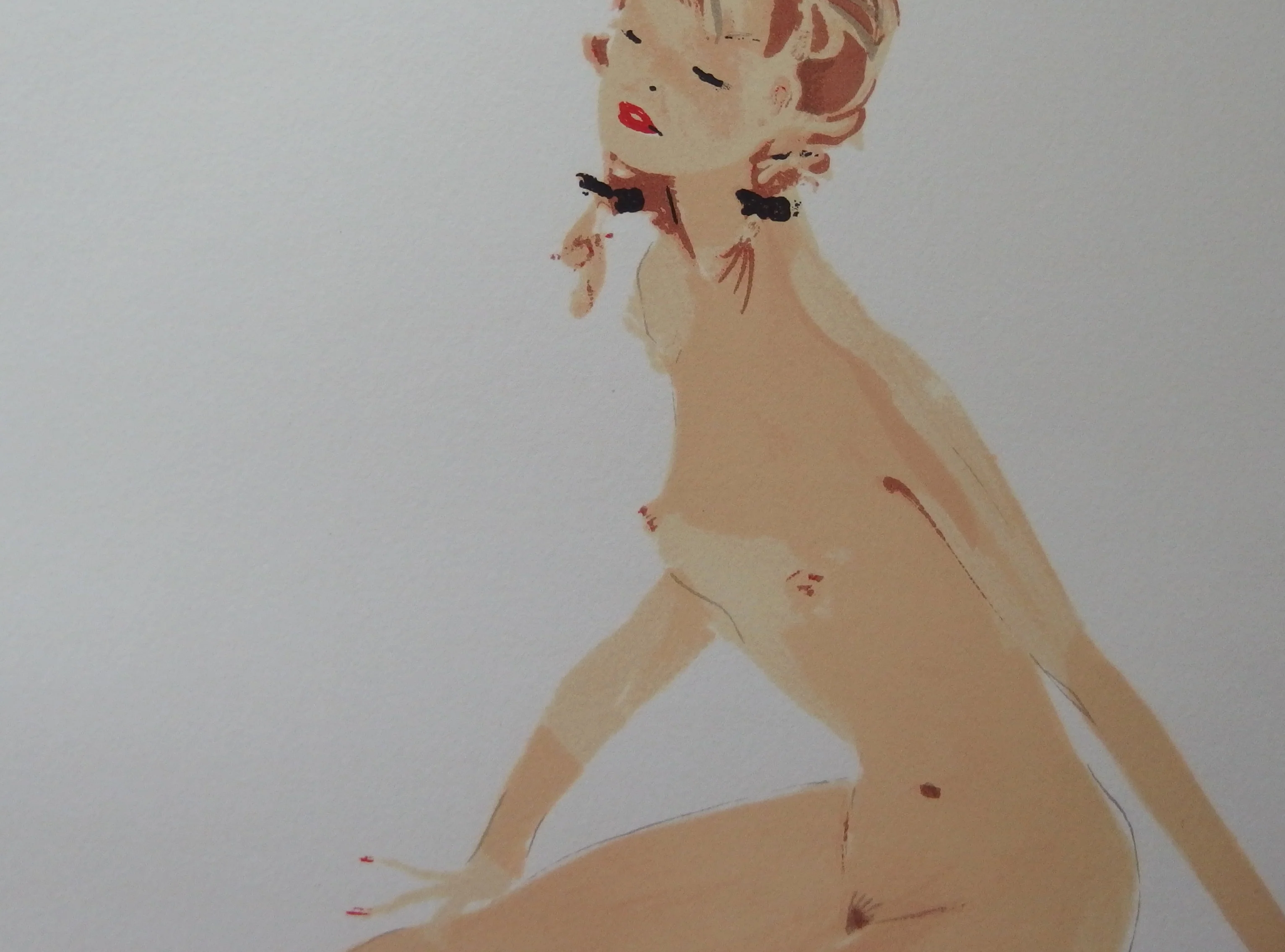 Jean-Gabriel DOMERGUE : Nu assis, Lithographie originale signée - Image 5