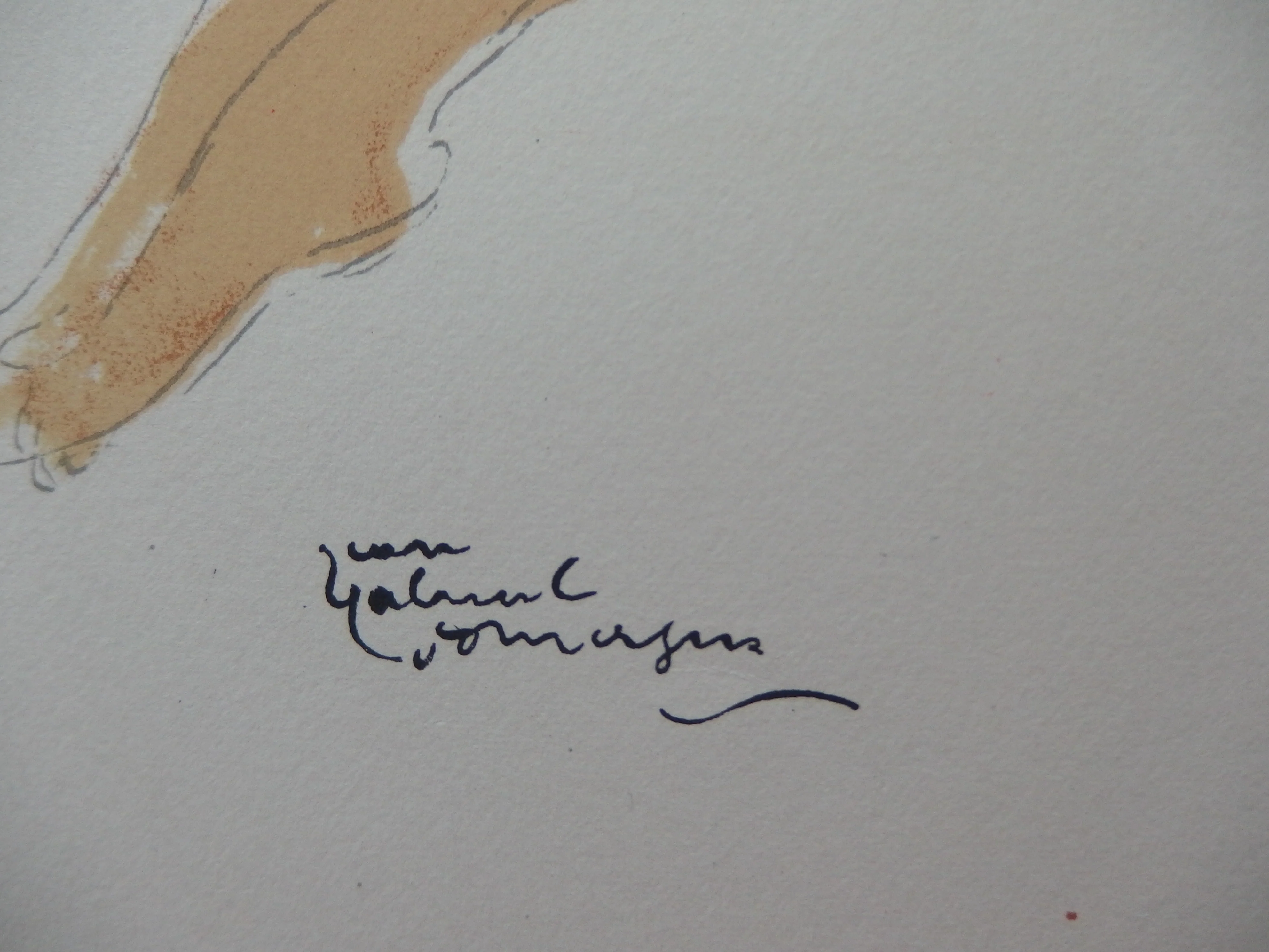 Jean-Gabriel DOMERGUE : Une jeune fille nature, Lithographie originale signée - Image 2