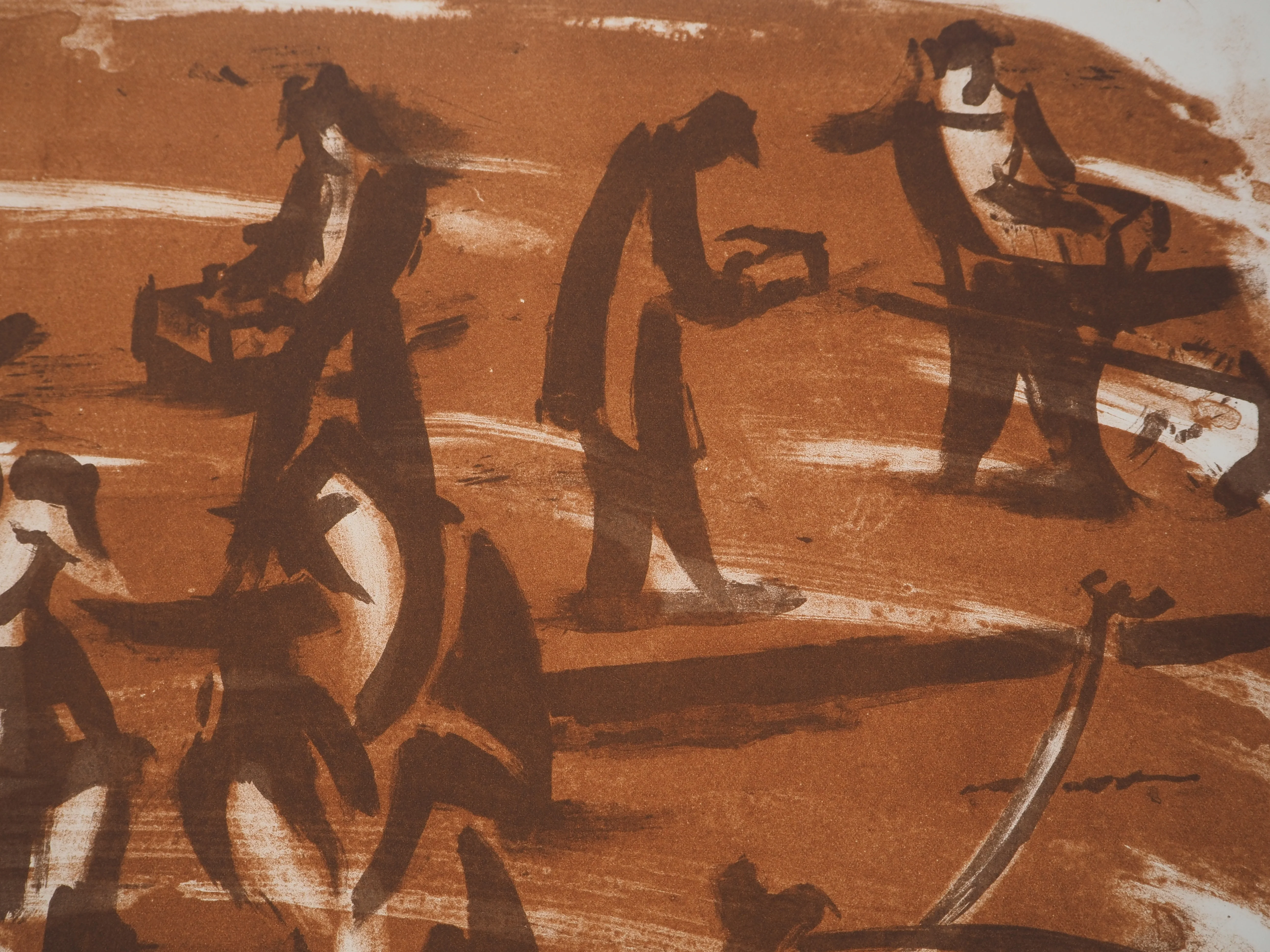 Jean HELION : La foule sur le Port, Lithographie originale signée au crayon - Image 5