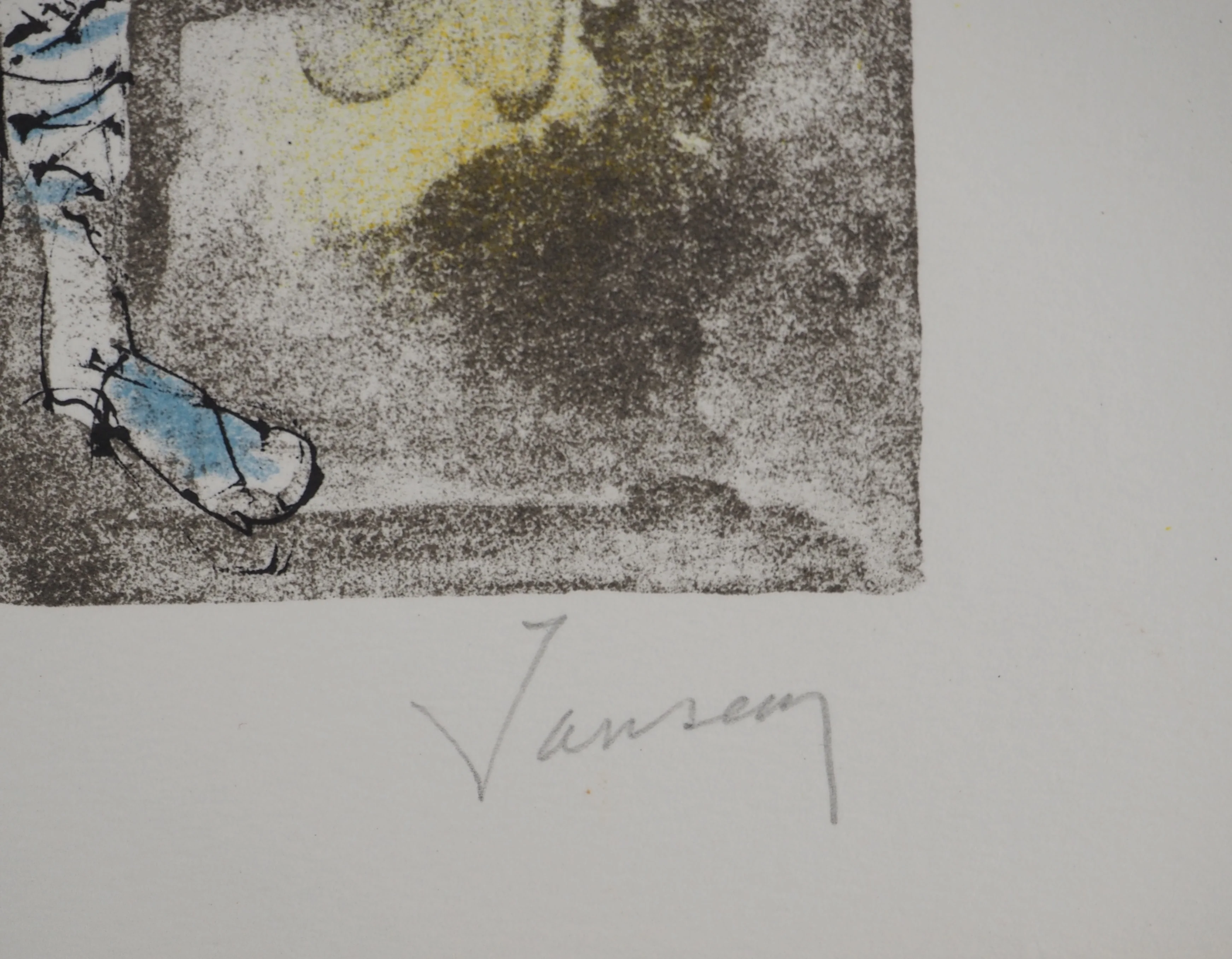 Jean JANSEM : Le carnaval, Personnages masqués, Lithographie originale signée - Image 2