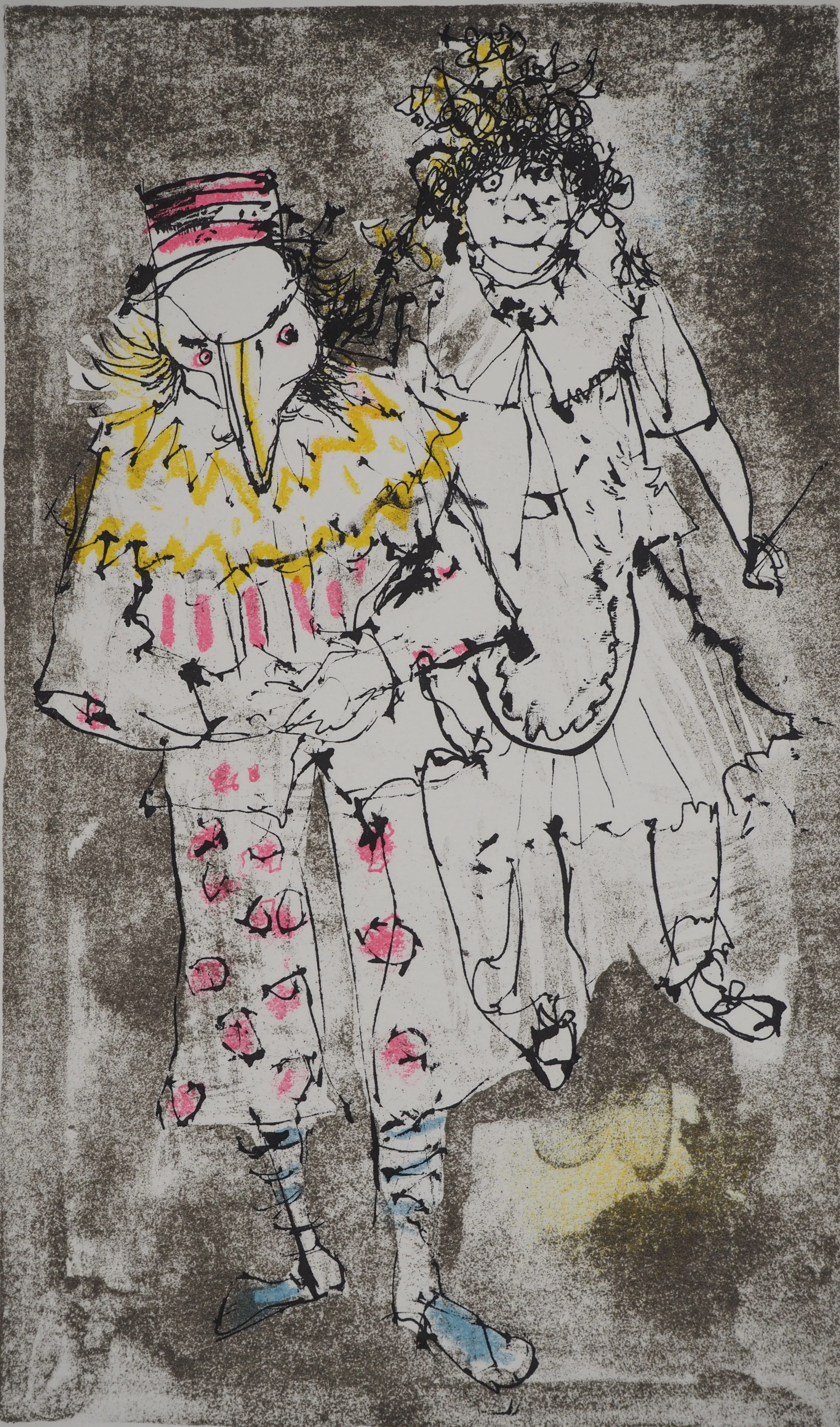 Jean JANSEM : Le carnaval, Personnages masqués, Lithographie originale signée - Image 3