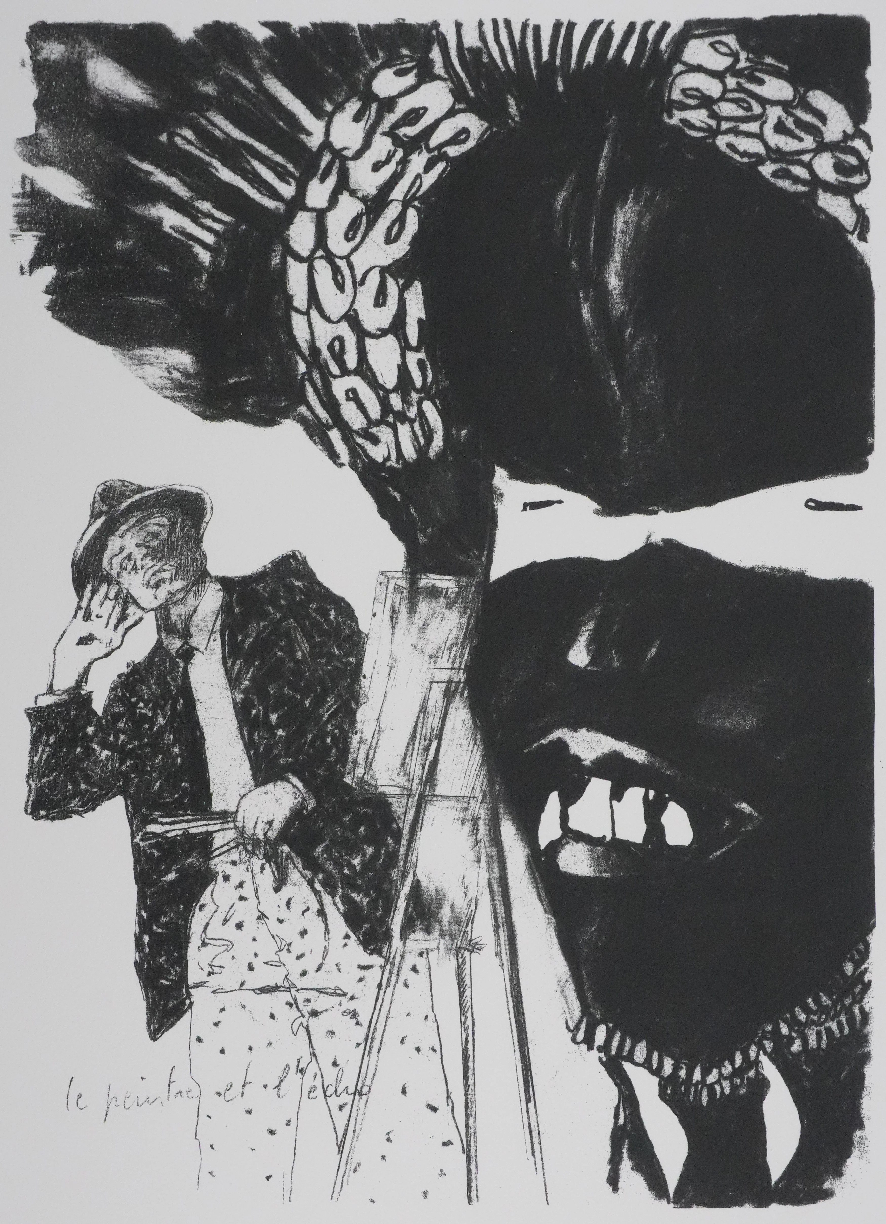 Jean LE GAC : Le peintre et l'écho, Lithographie originale signée - Image 3