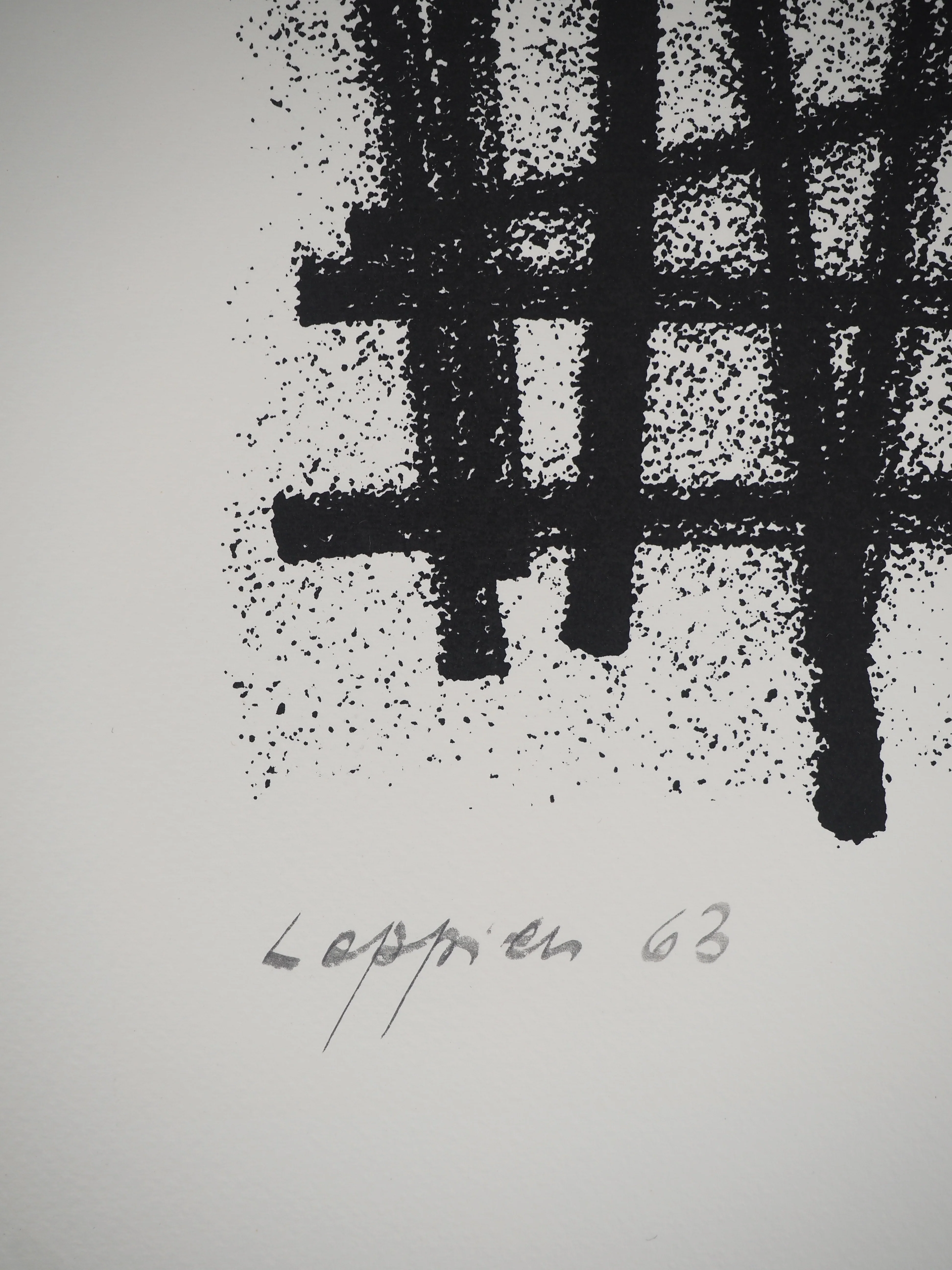 Jean LEPPIEN : Abstraction linéaire, Sérigraphie originale signée - Image 3