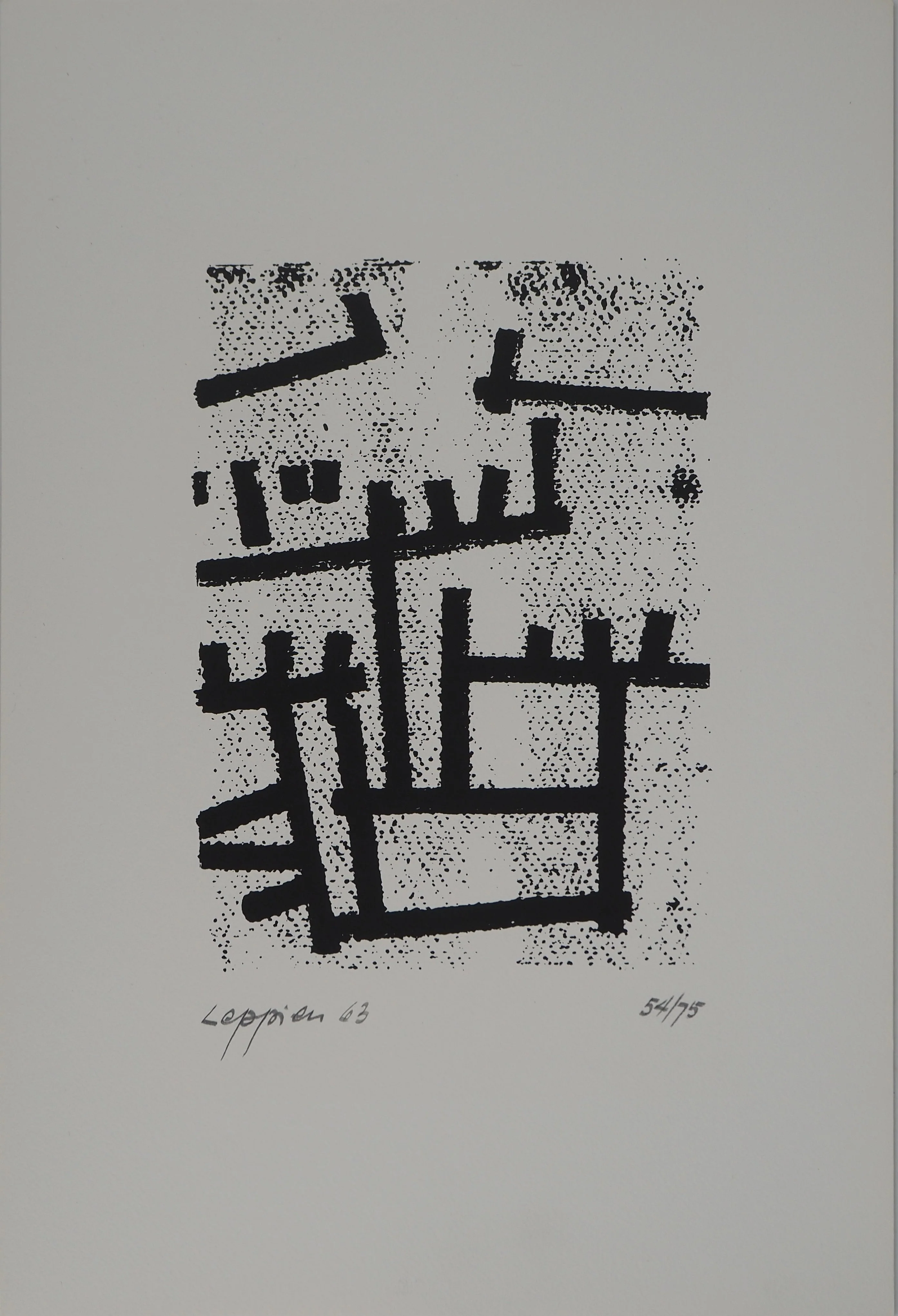 Jean LEPPIEN : Art concret, Sérigraphie originale signée