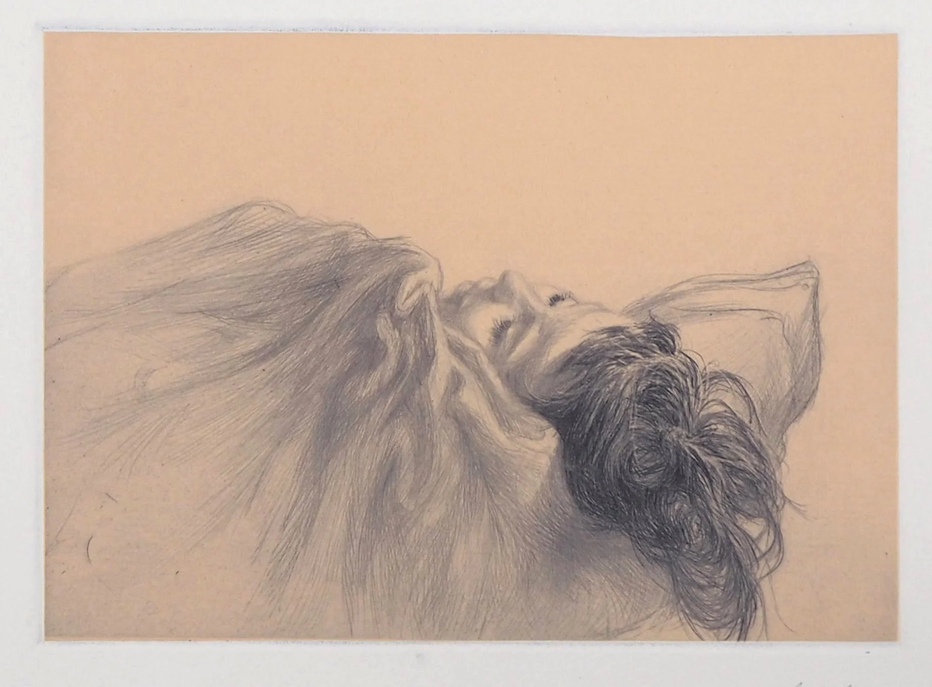 Jean Michel MATHIEUX-MARIE : Jeune fille en rêve, Gravure originale signée