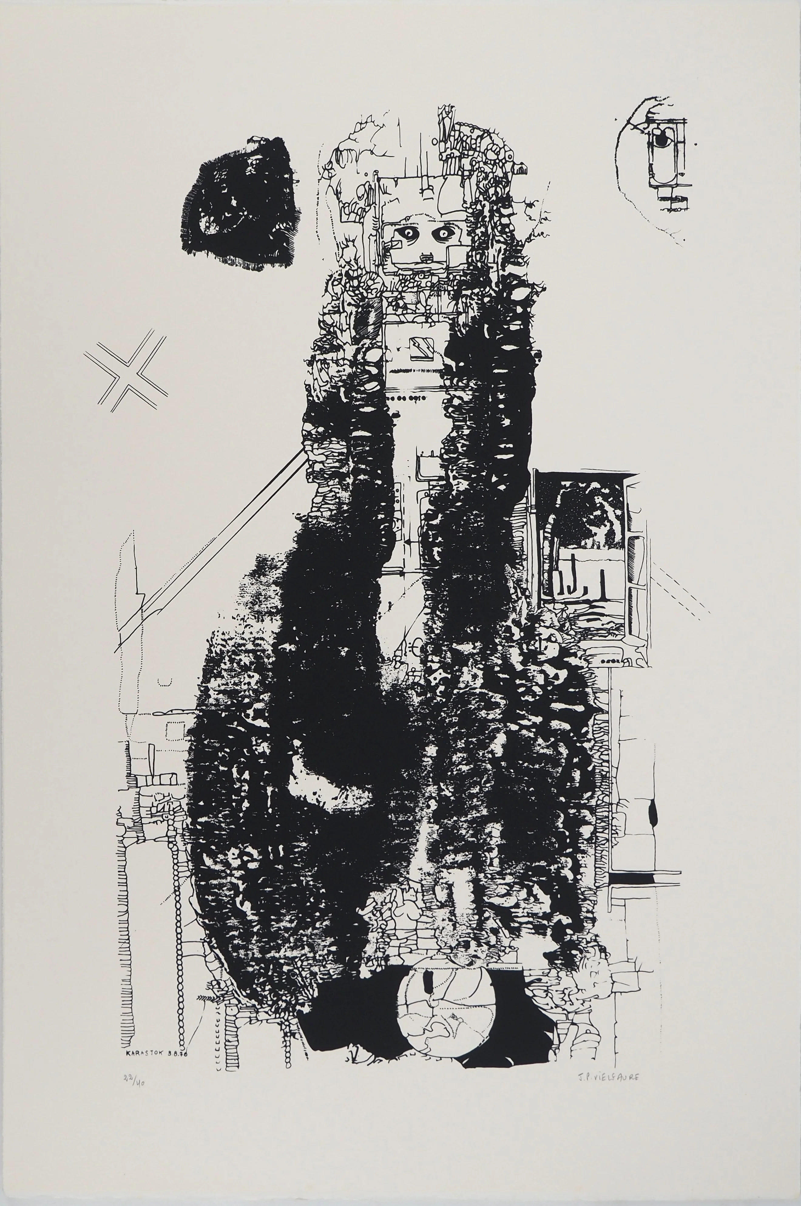 Jean-Pierre VIELFAURE : Fenêtre intérieure, Sérigraphie originale signée