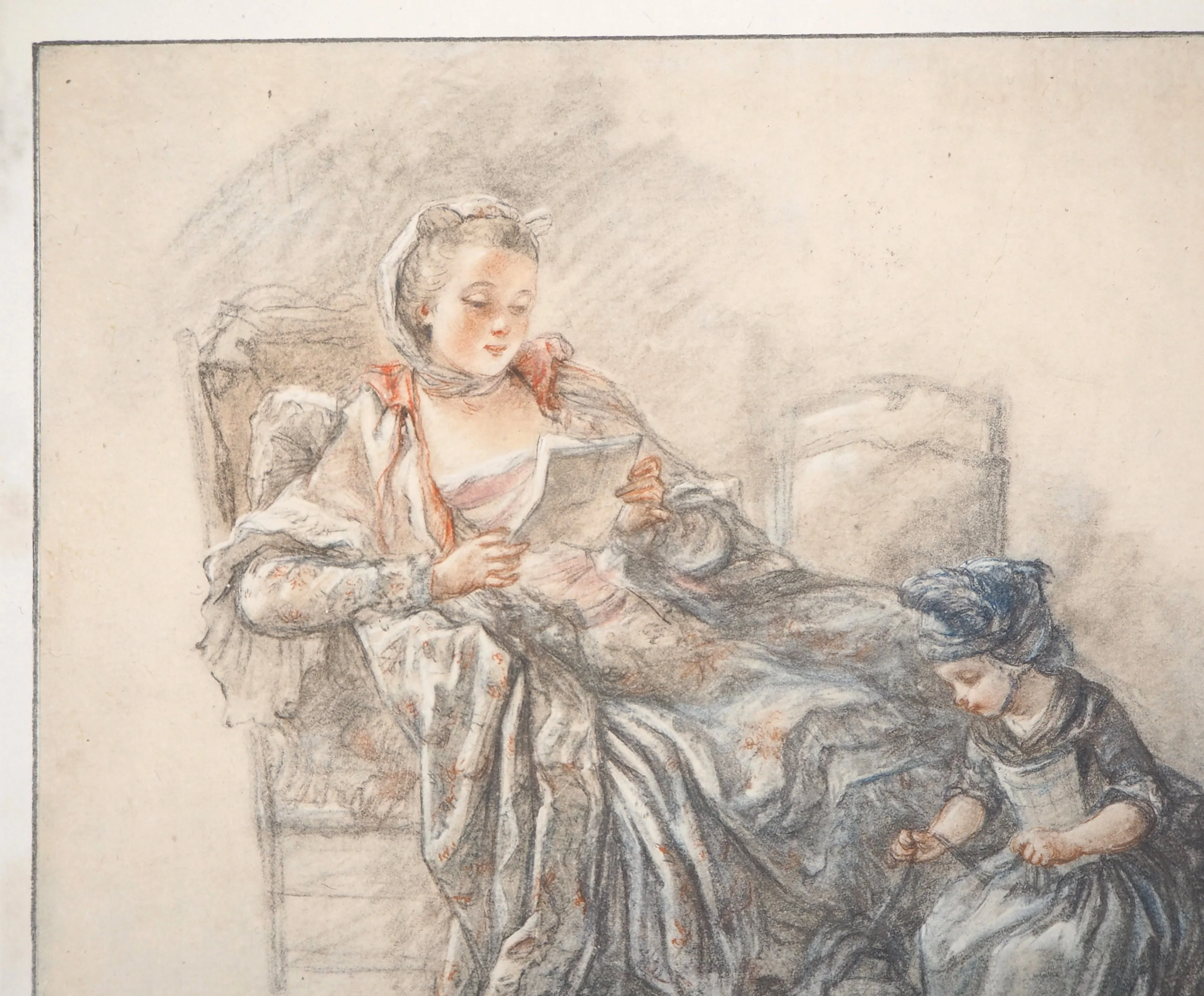 Jean Siméon CHARDIN : La lectrice et l'enfant, Lithographie signée - Image 6