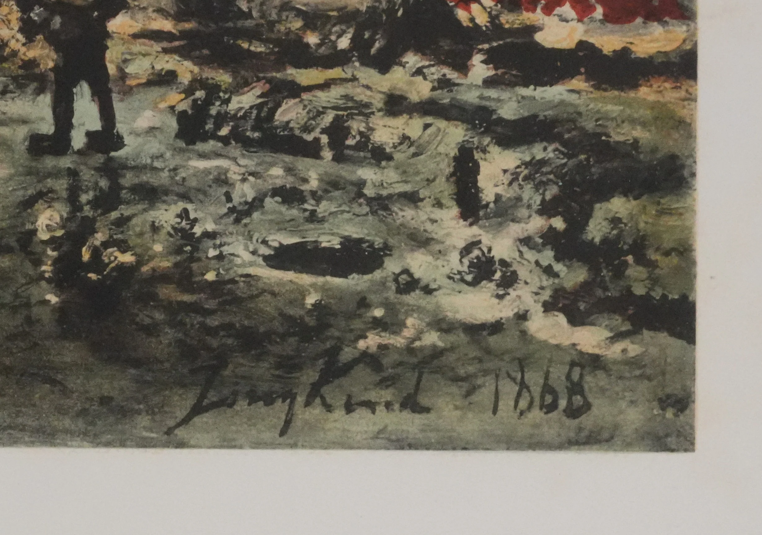 Johan-Barthold JONGKIND : Patineurs à Rotterdam, Lithographie signée - Image 2
