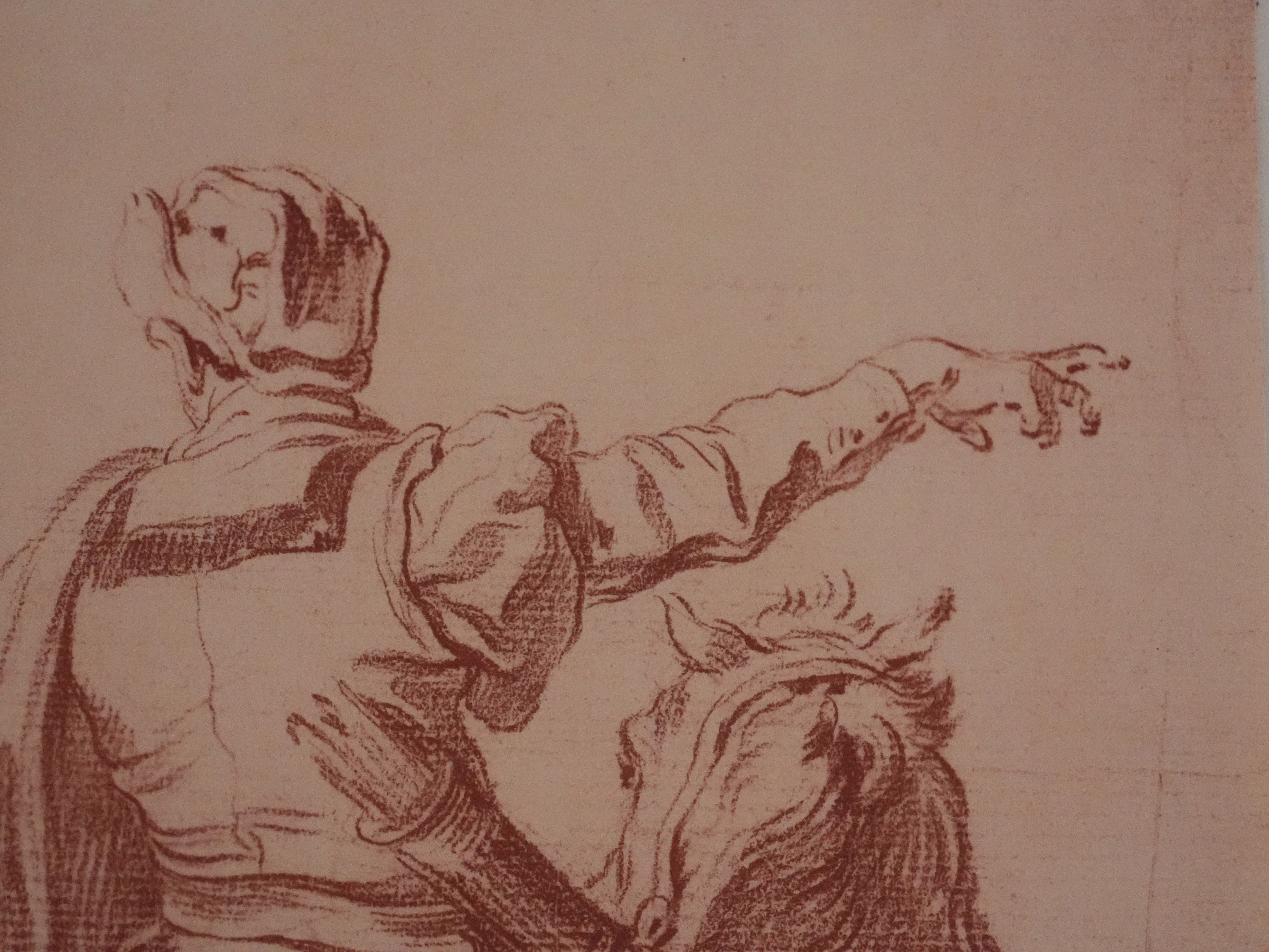 Joseph PARROCEL : Etude d'un cavalier de dos, Lithographie et pochoir - Image 3