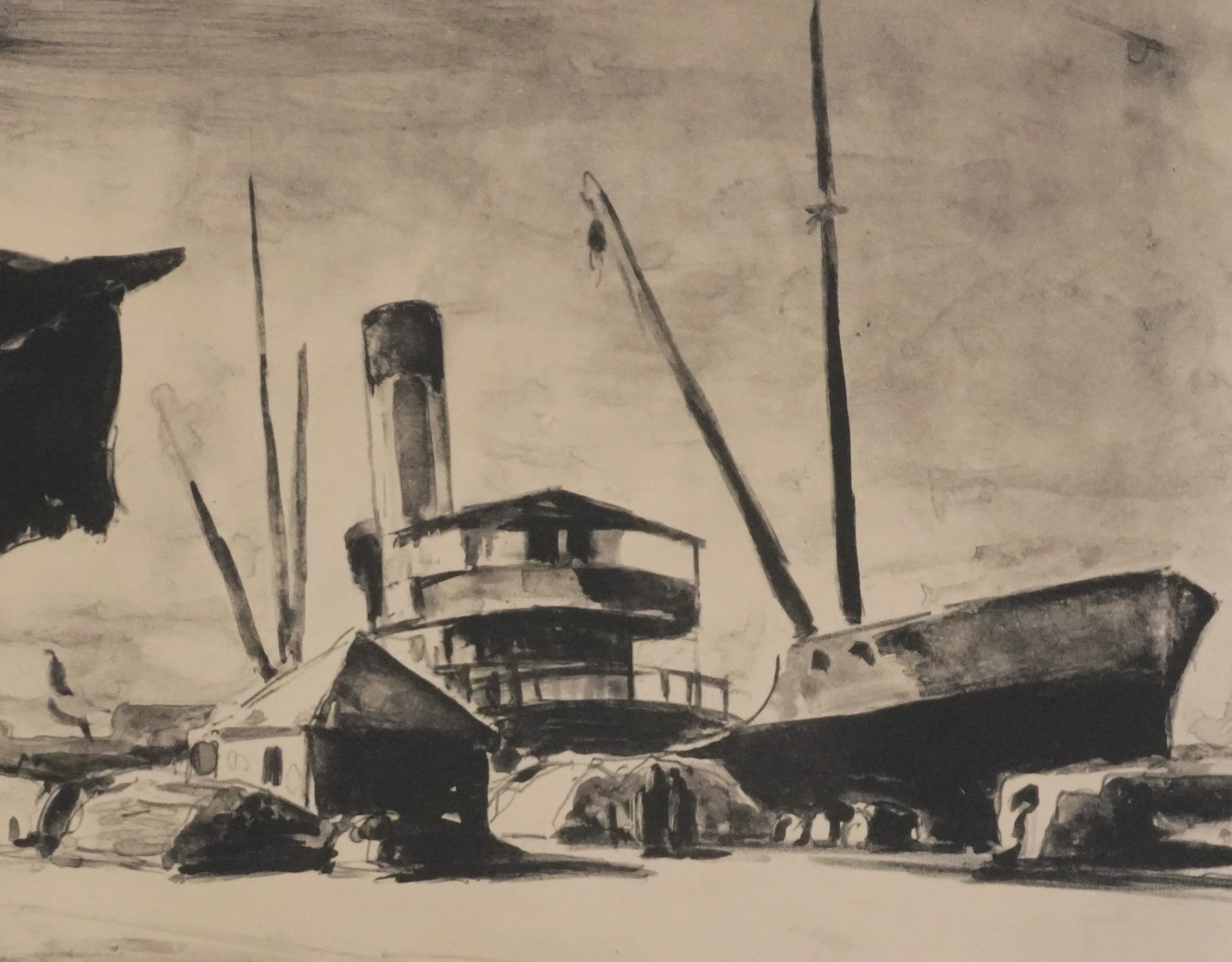Josué GABORIAUD : Les docks, Lithographie originale signée - Image 4
