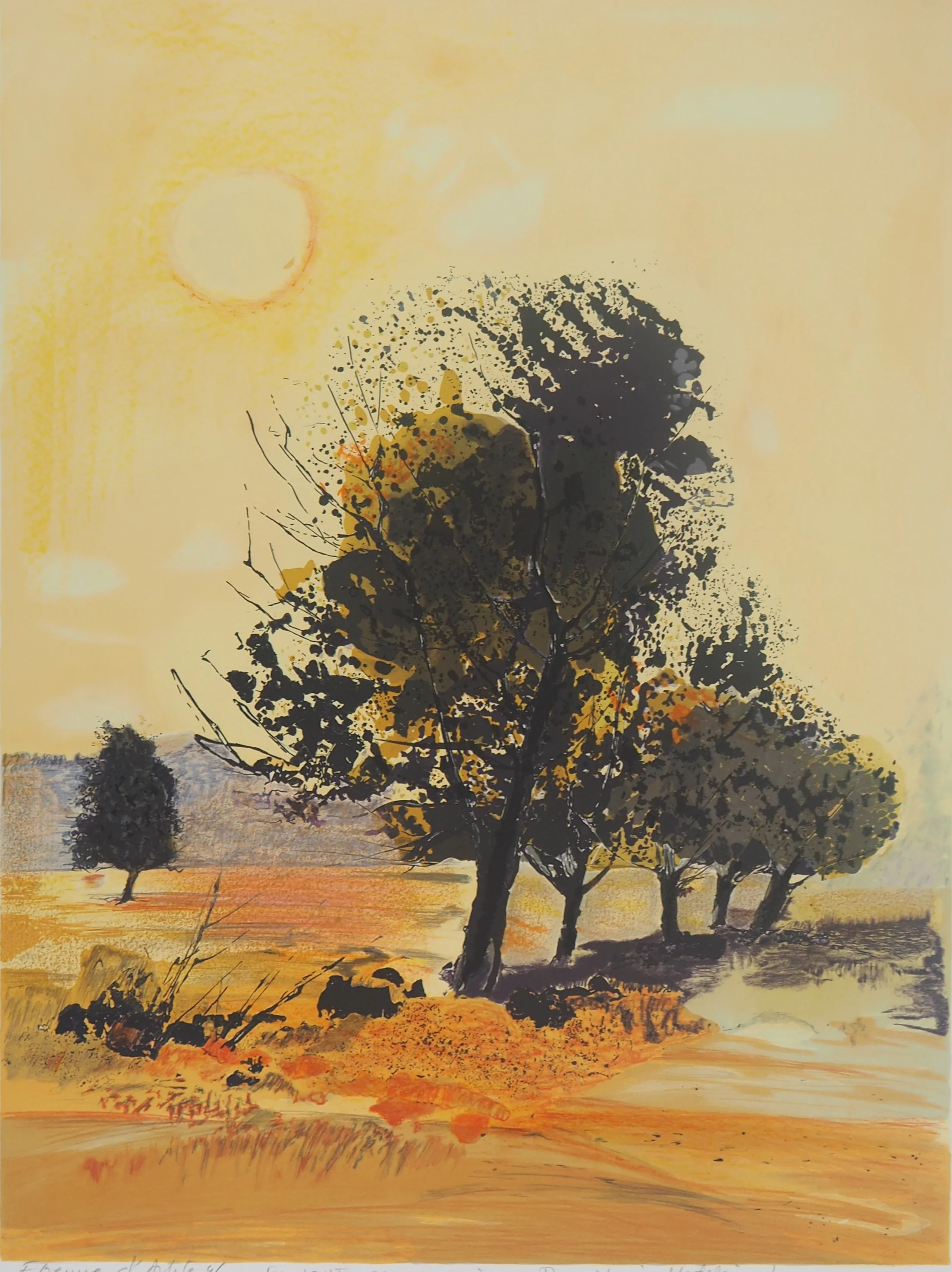 Michel JOUENNE : Champs de Provence, Lithographie originale signée - Image 3