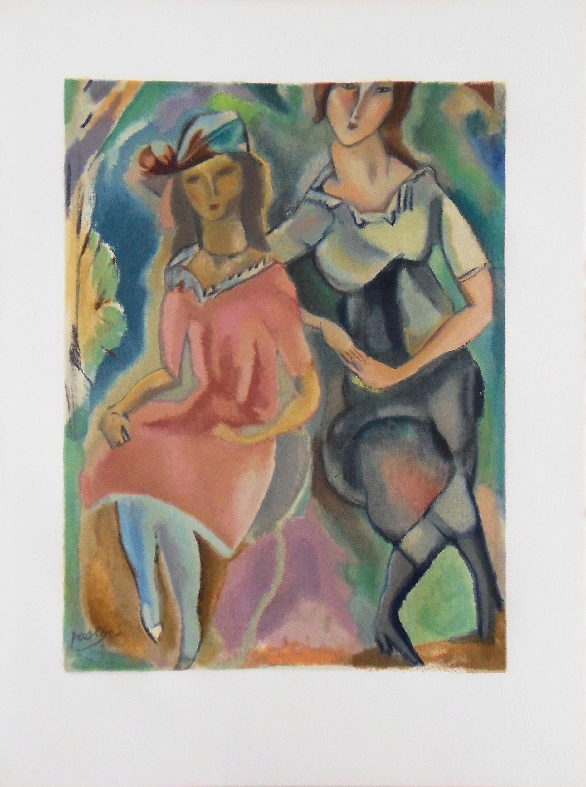 Jules PASCIN : Les deux soeurs, Lithographie signée