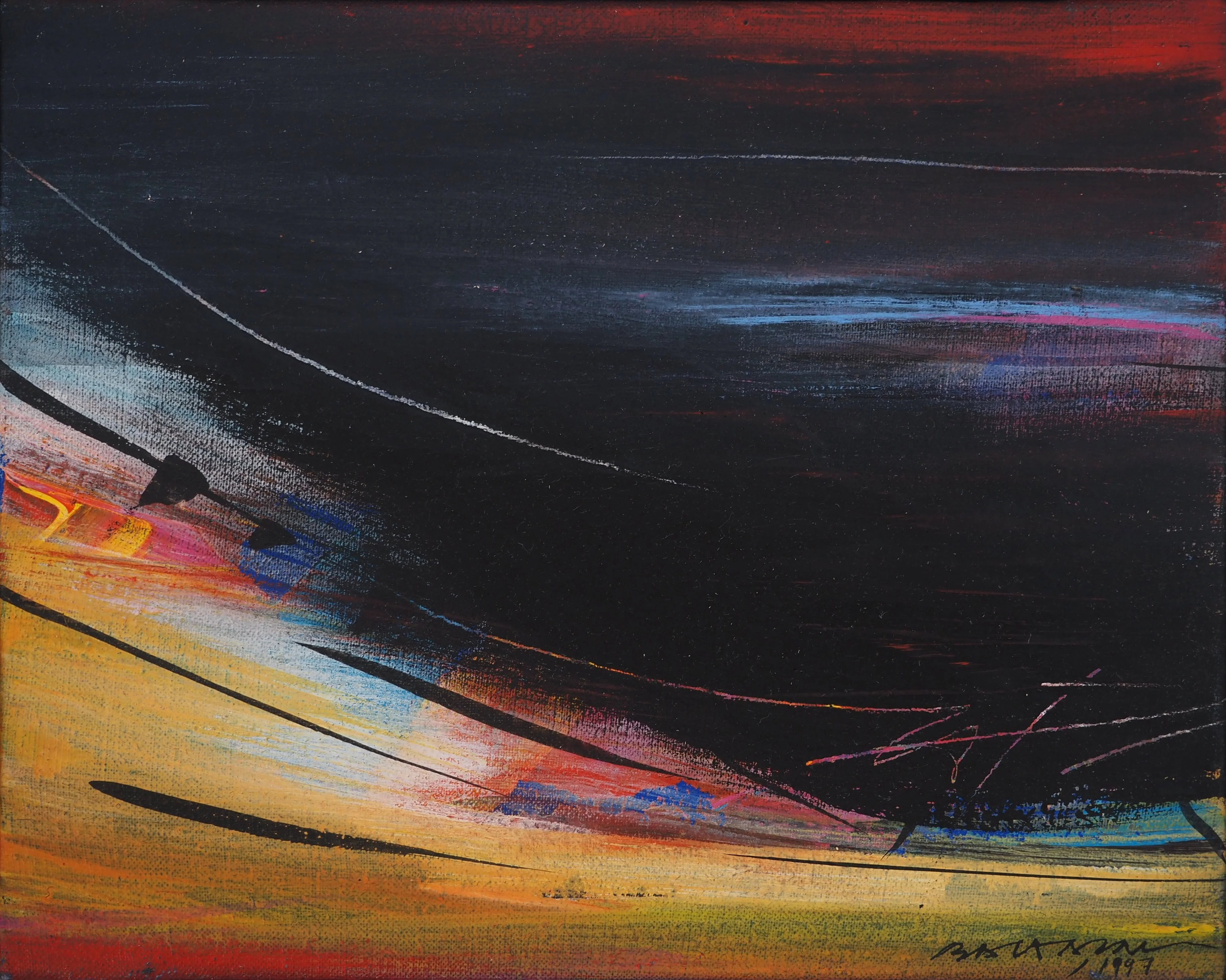 Julius BALTAZAR : Sérénité nocturne, Huile sur toile signée - Image 3