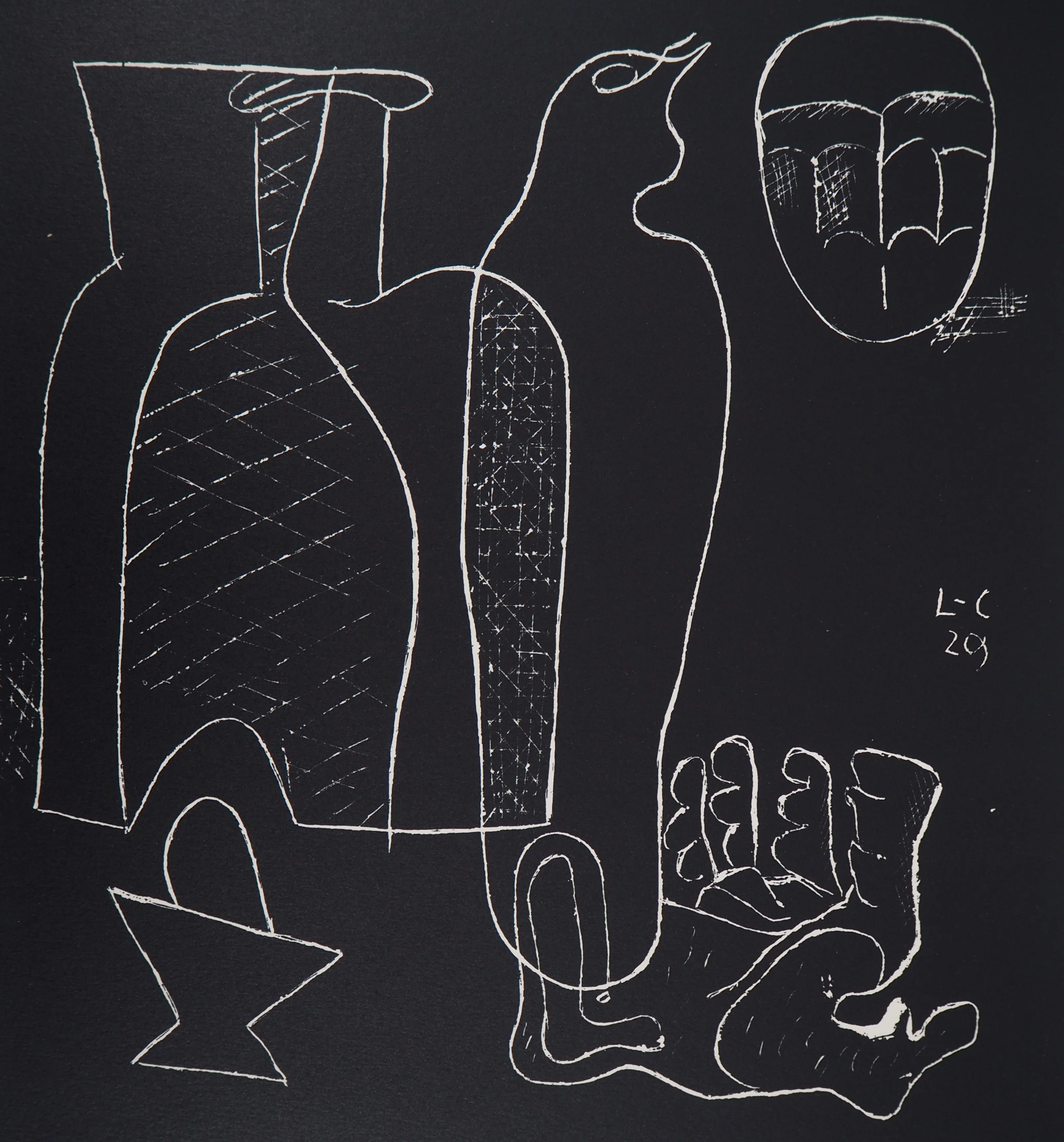 LE CORBUSIER : Nature morte à la main, Lithographie originale signée - Image 3