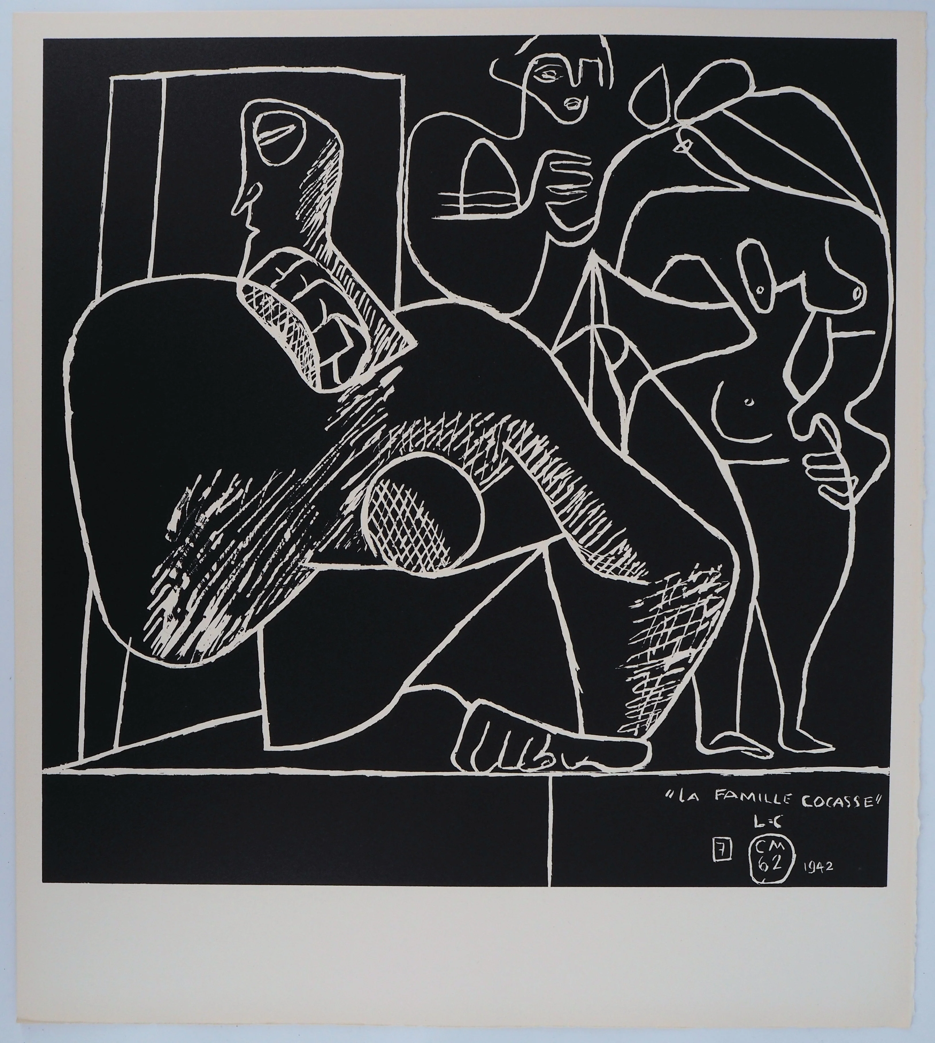 LE CORBUSIER : Portrait de famille, Lithographie originale signée