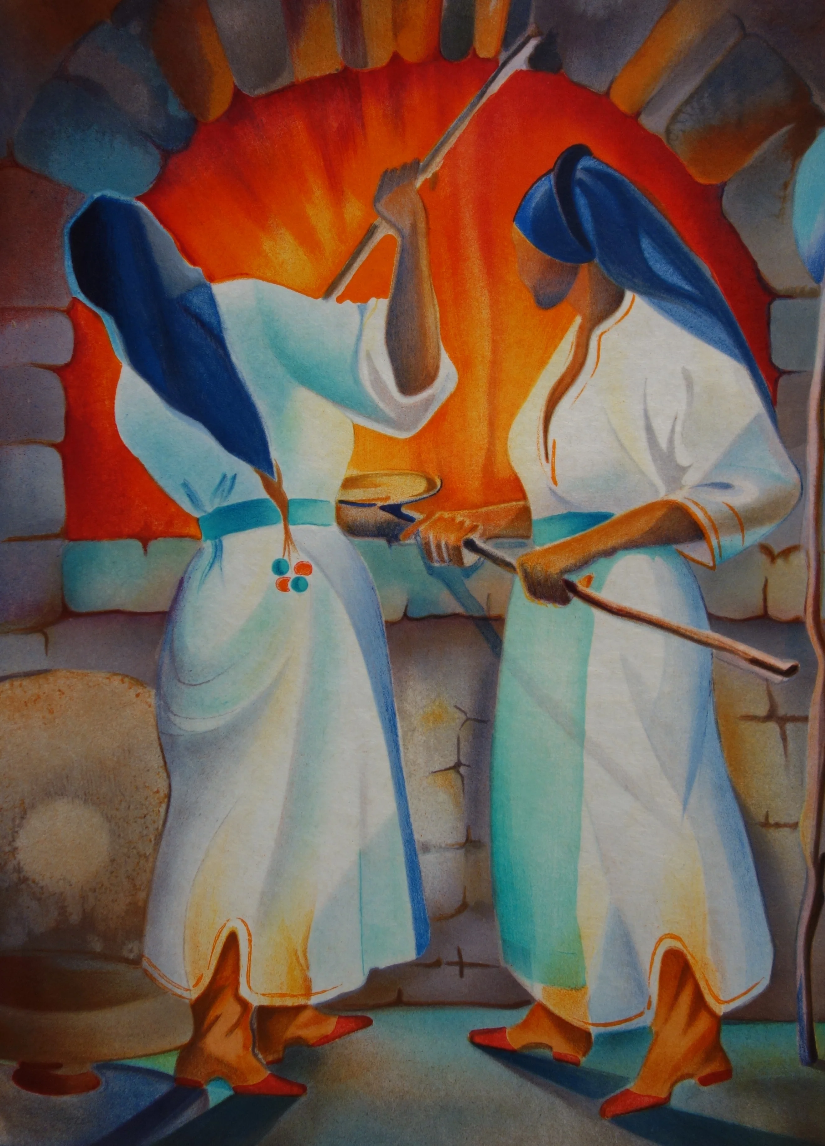 Janick LEDERLE : Femmes de Mykonos, Lithographie originale signée - Image 4