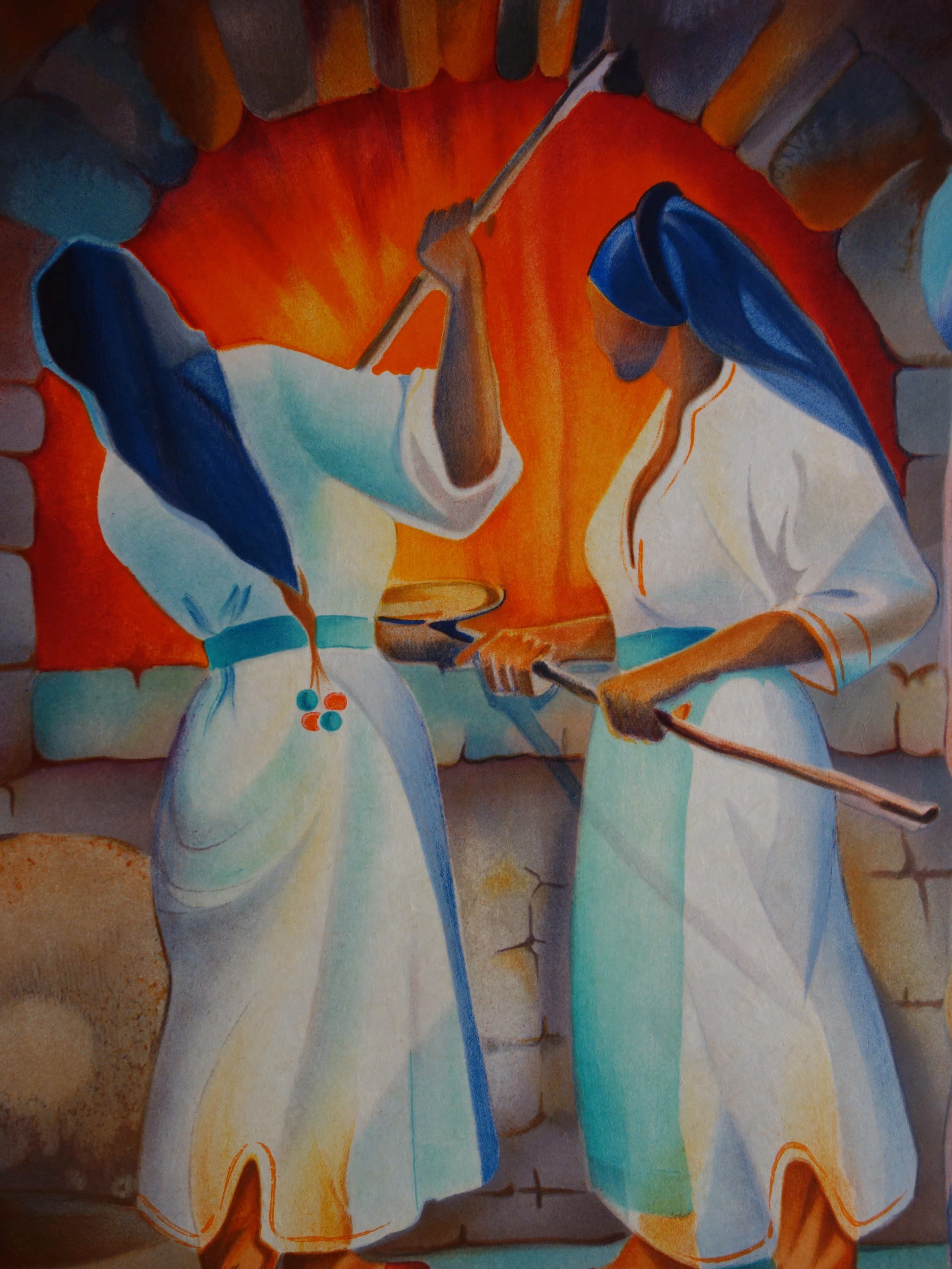 Janick LEDERLE : Femmes de Mykonos, Lithographie originale signée - Image 5