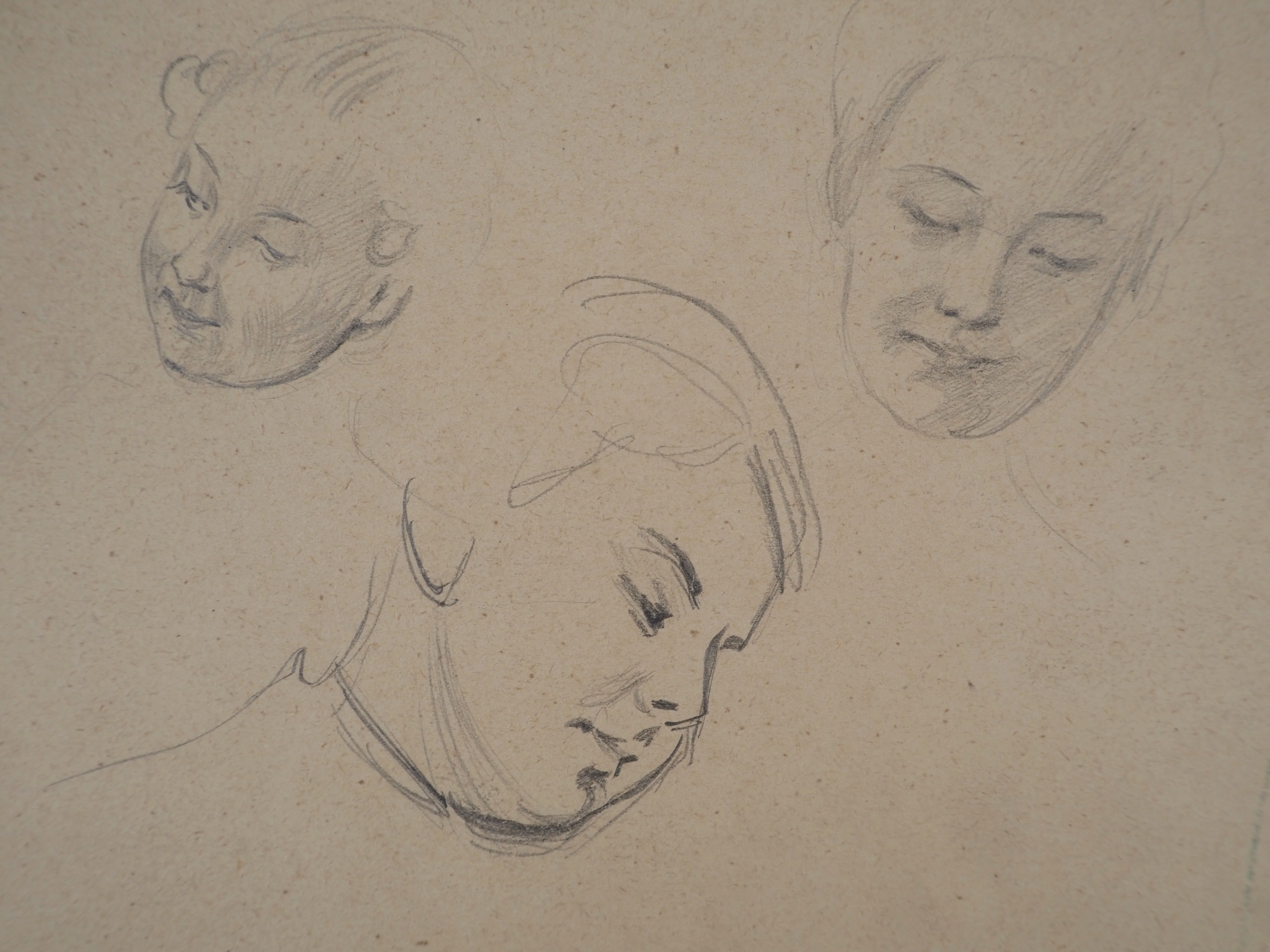 Léopold Franz KOWALSKI : Déclinaison de visages, dessin original - Image 3