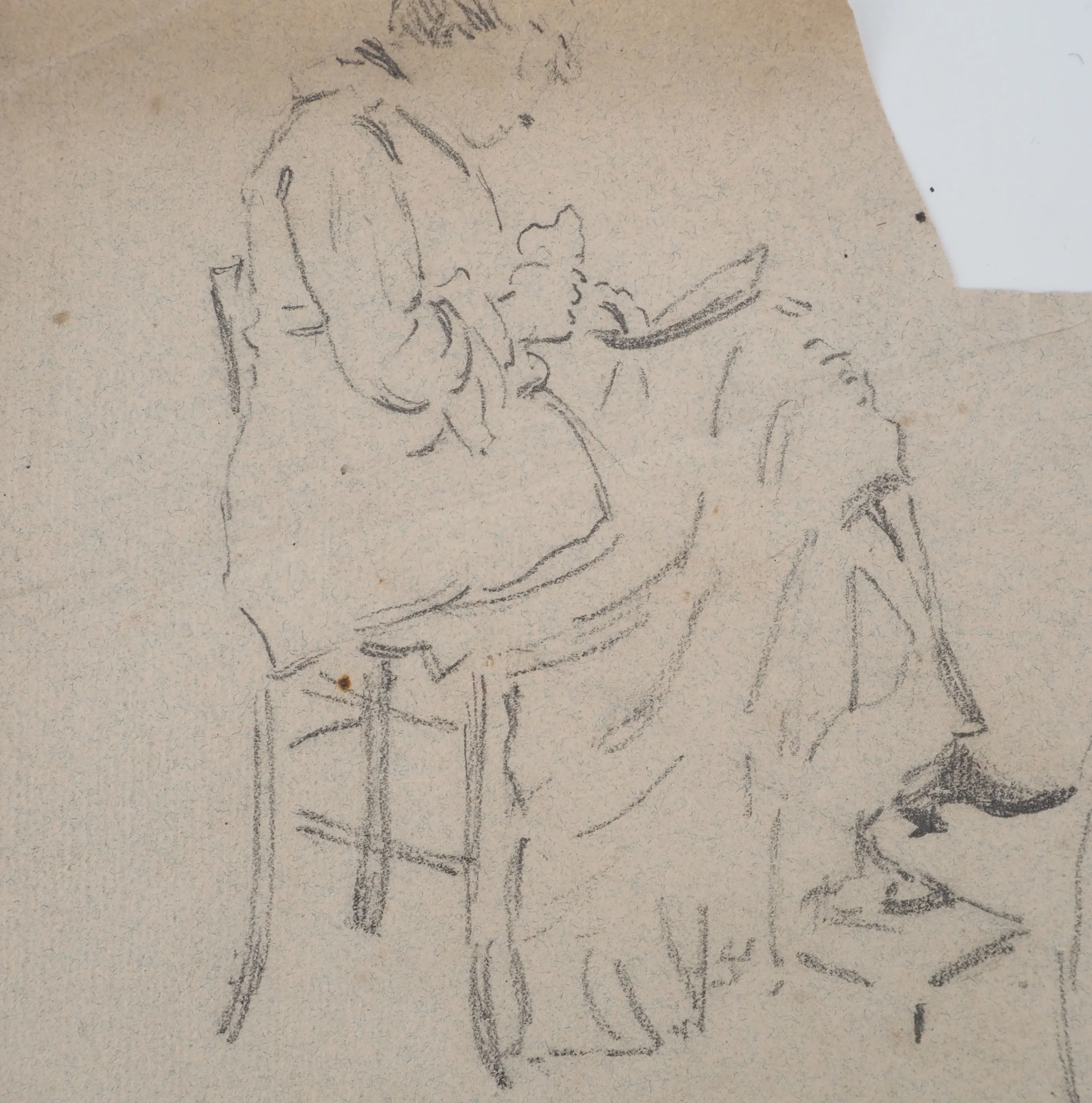 Léopold Franz KOWALSKI : Étude de la position assise, femme, dessin original - Image 3