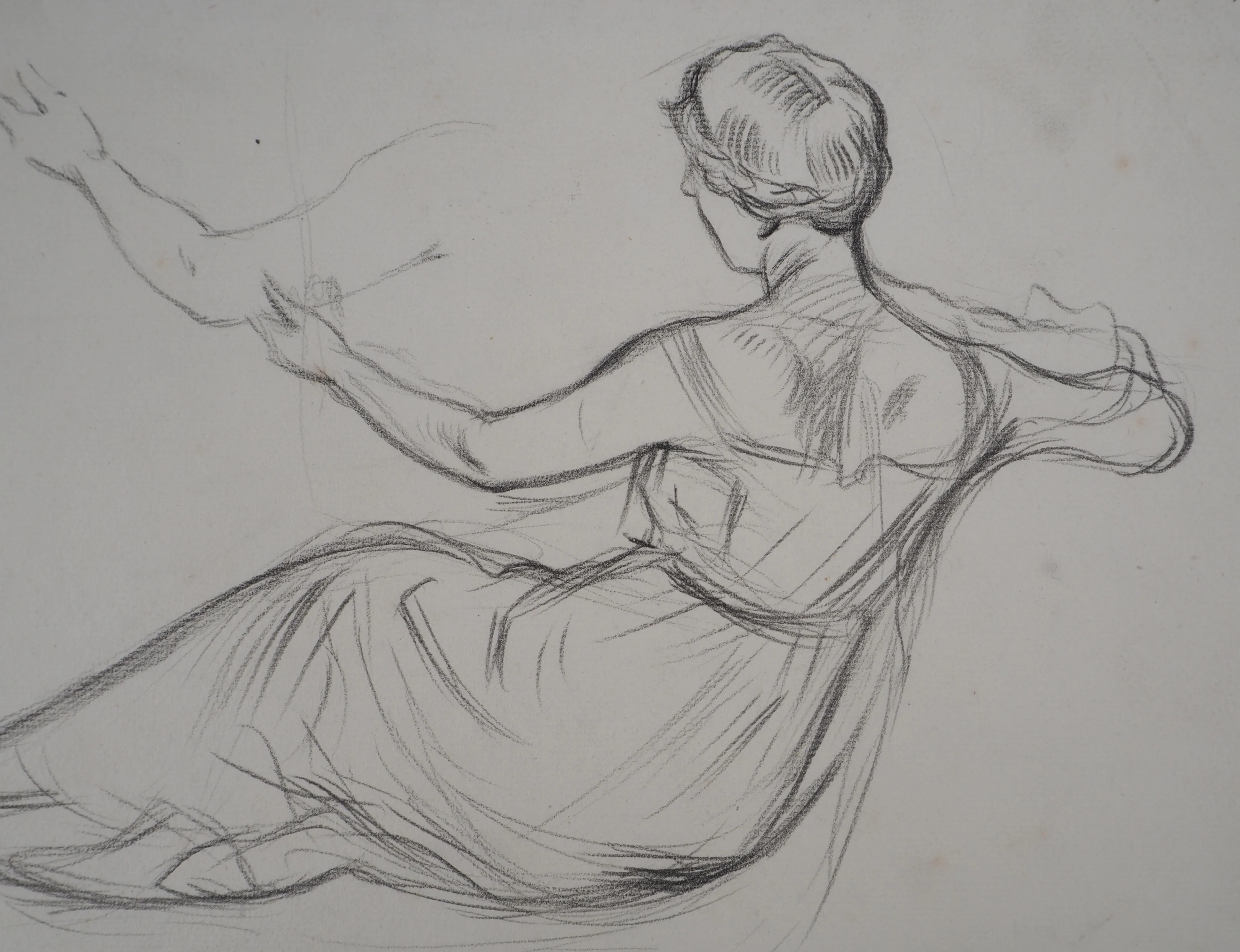 Léopold Franz KOWALSKI : Sujet féminin de dos, dessin original - Image 2