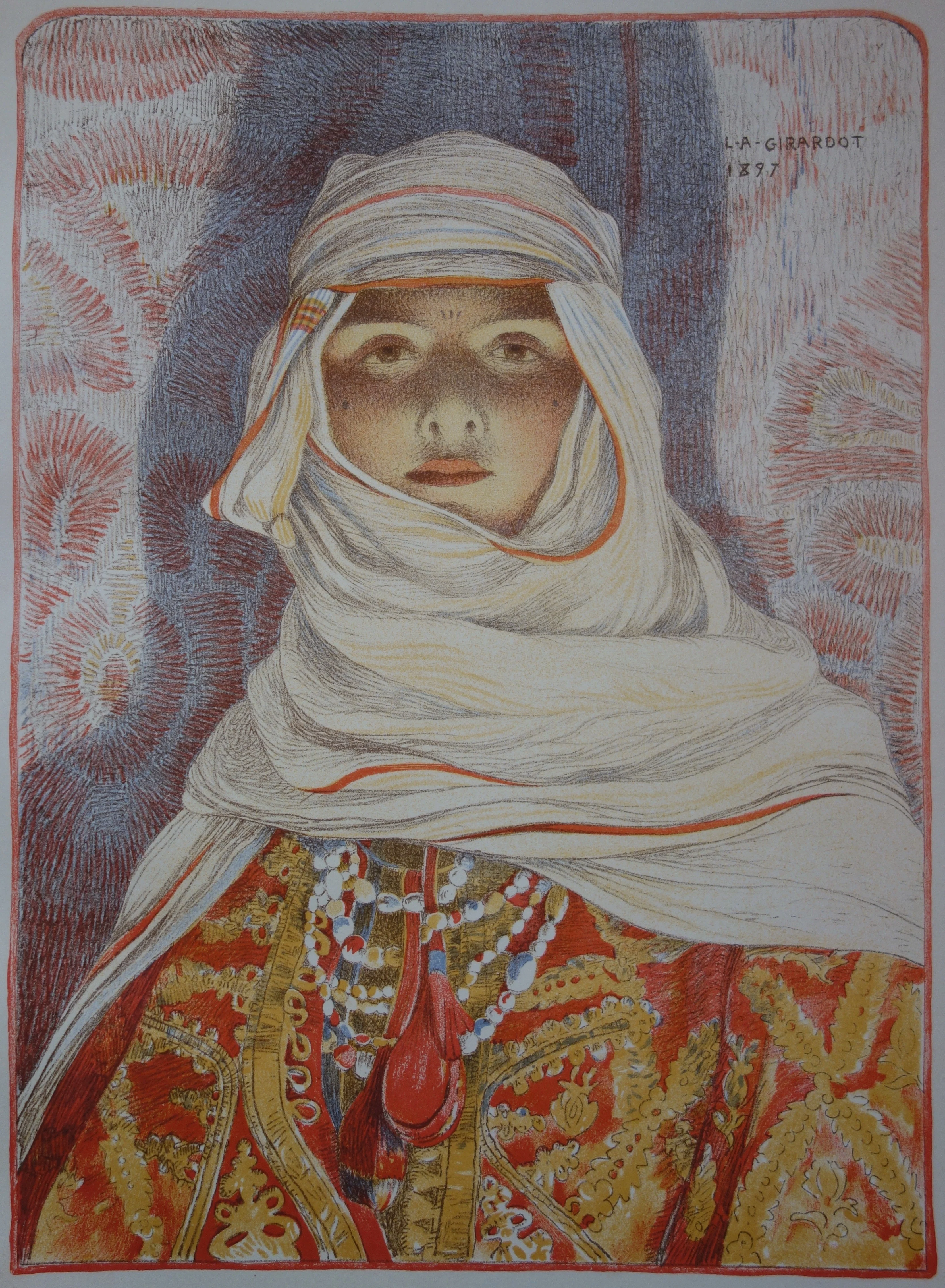 Louis-Auguste GIRARDOT : Femme du Riff, Lithographie originale signée - Image 2