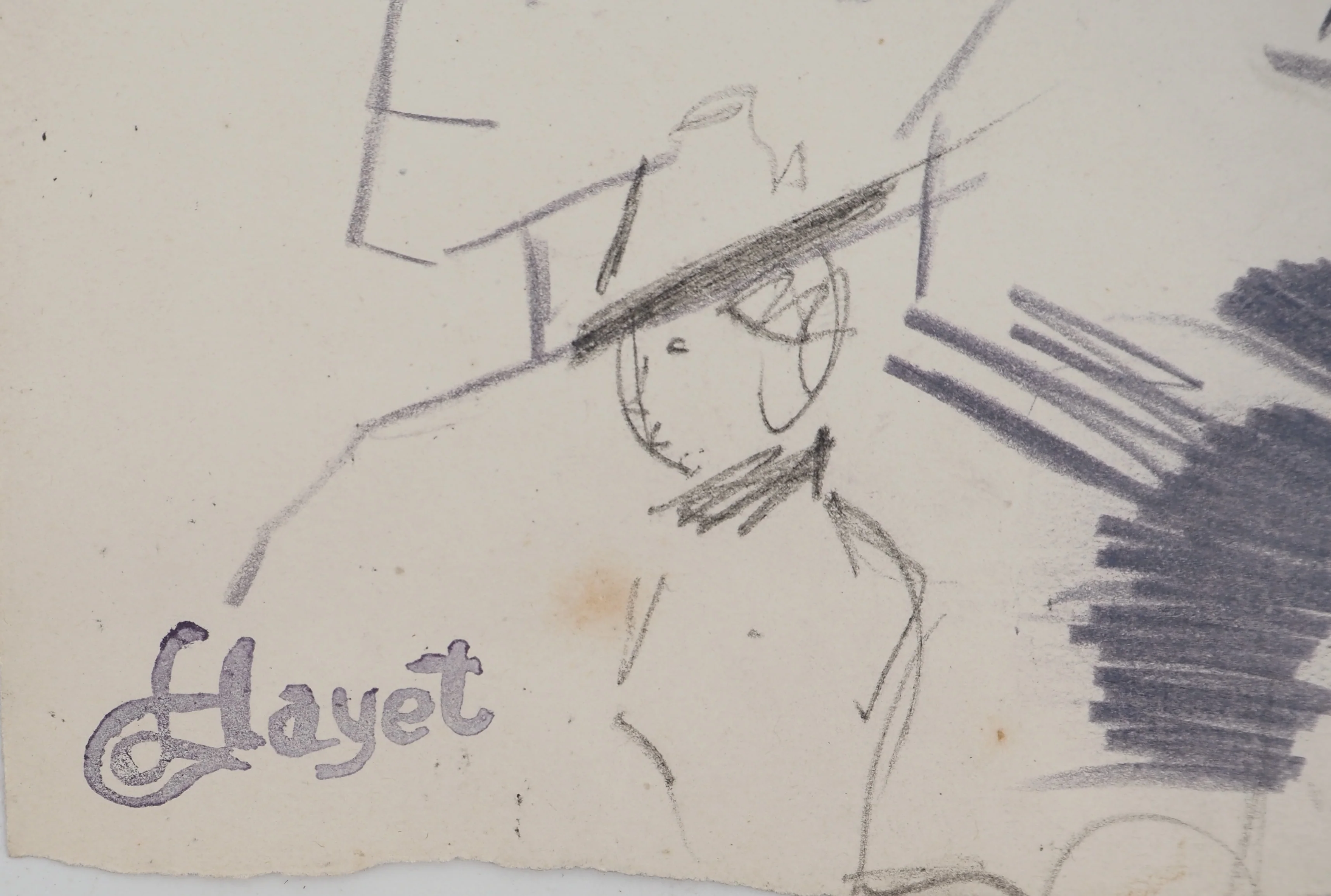 Louis HAYET : Personnage à la flèche, Dessin original signé - Image 2