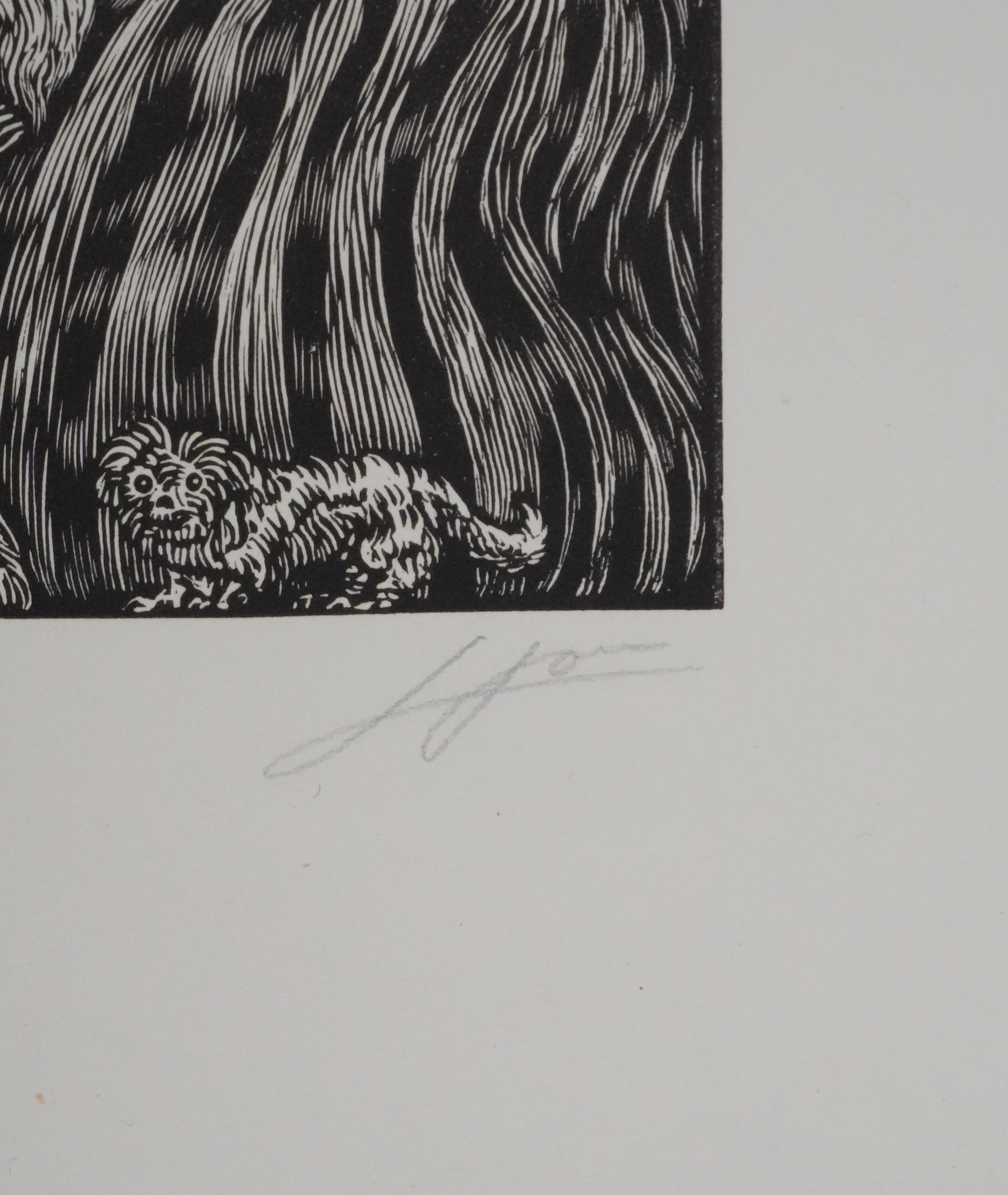 Louis JOU : La misère, Gravure originale signée - Image 2