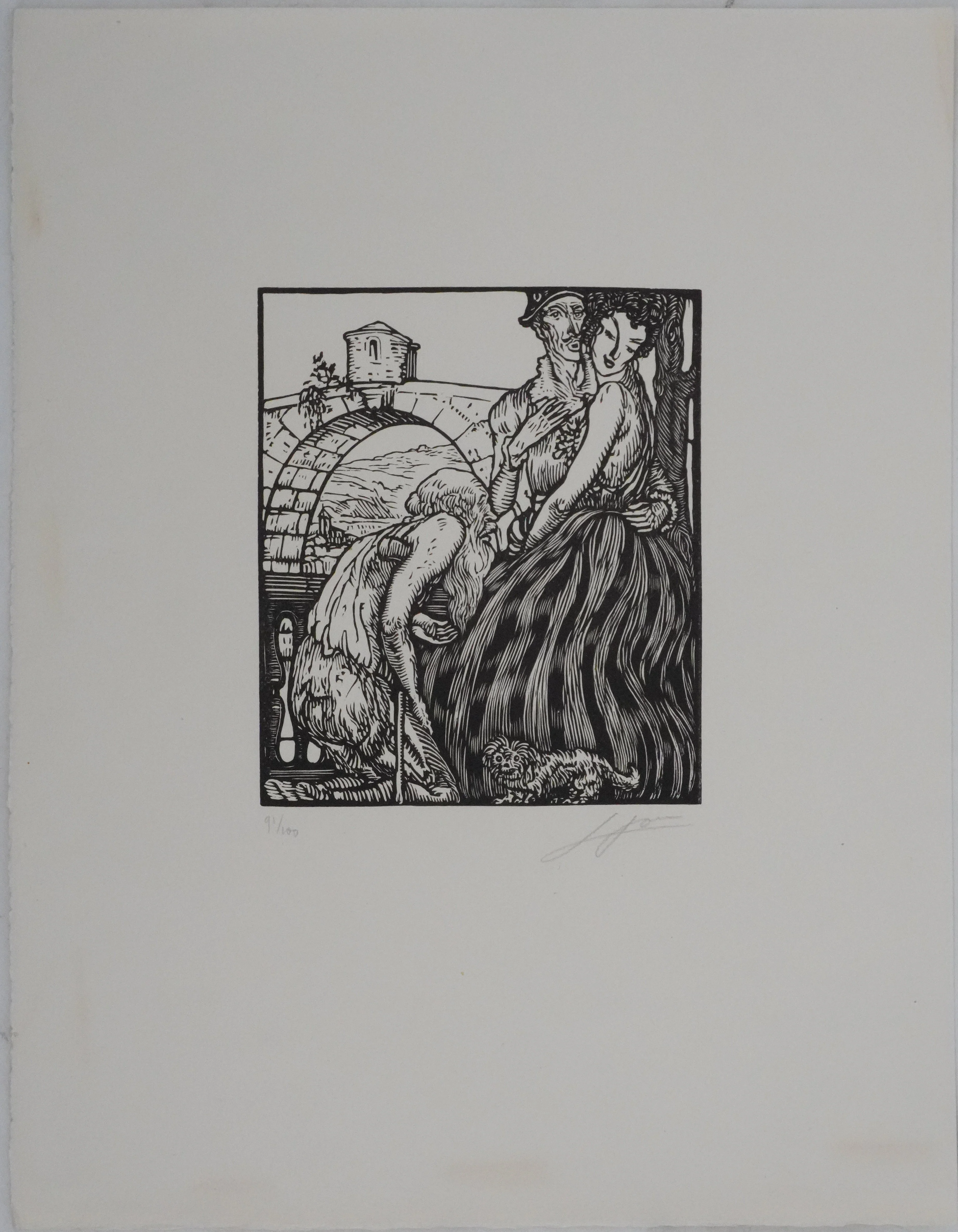 Louis JOU : La misère, Gravure originale signée - Image 3