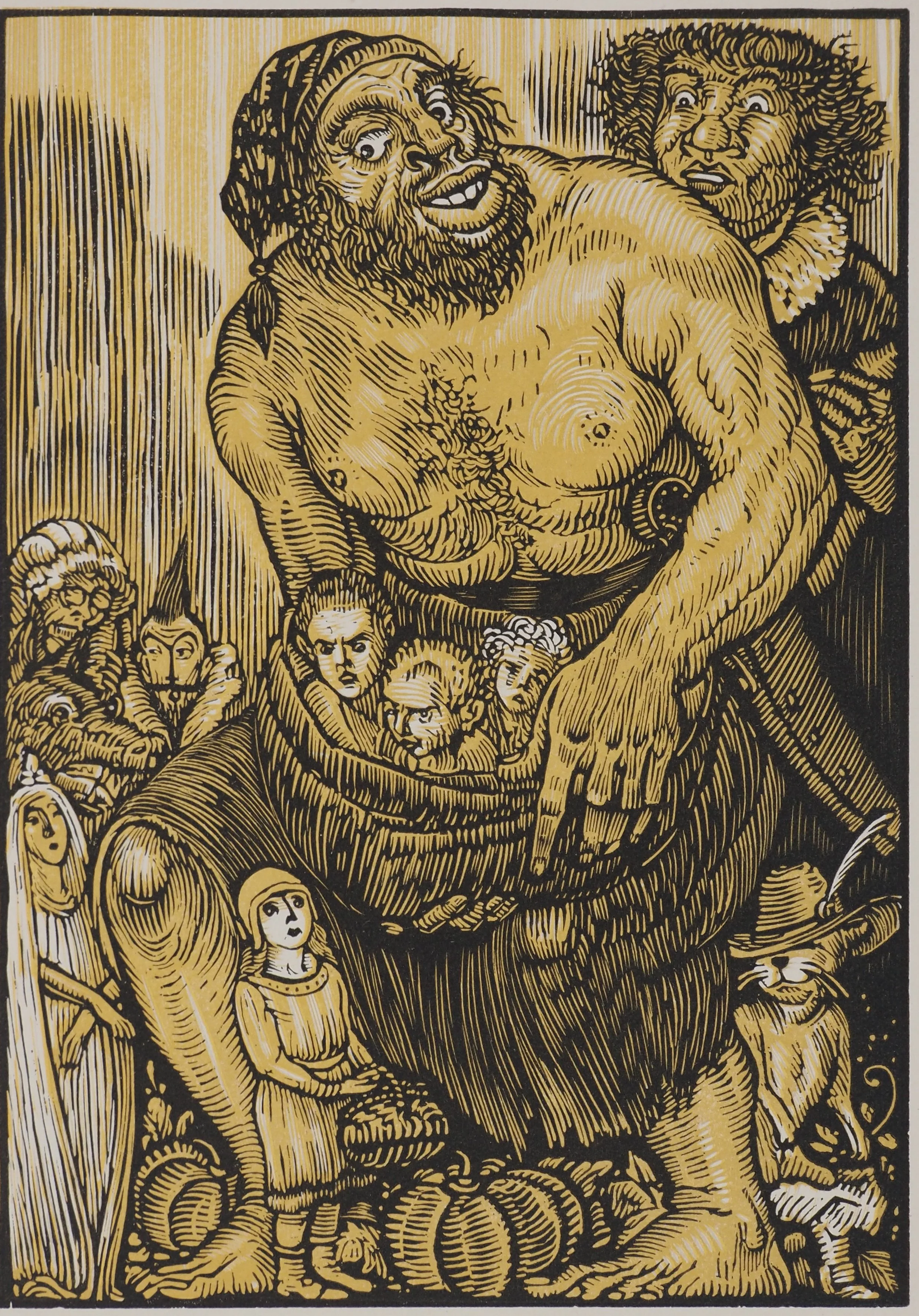 Louis JOU : Les contes de Perrault, Gravure sur bois originale