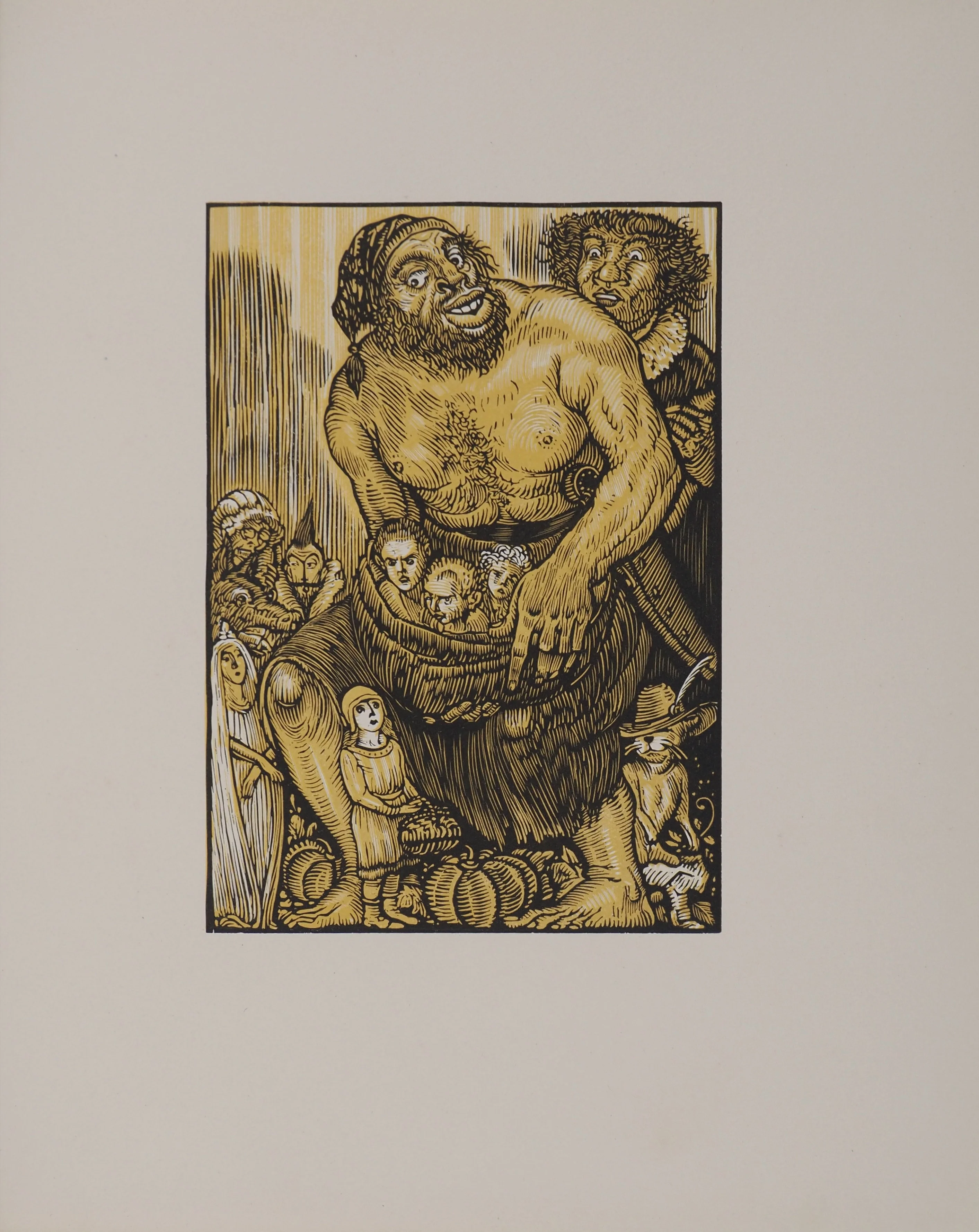 Louis JOU : Les contes de Perrault, Gravure sur bois originale - Image 2