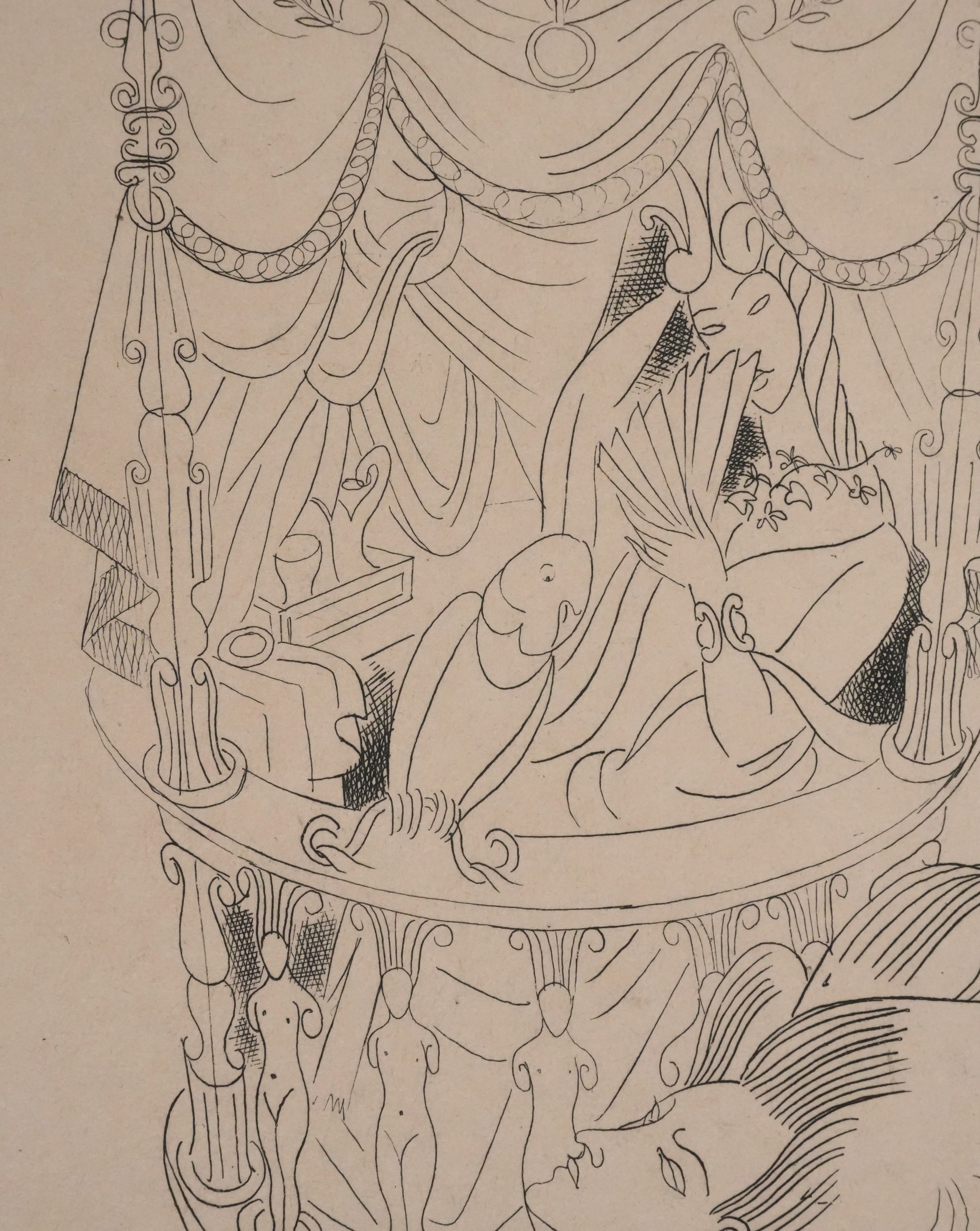 Louis TOUCHAGUES : La loge fleurie, Gravure originale - Image 4