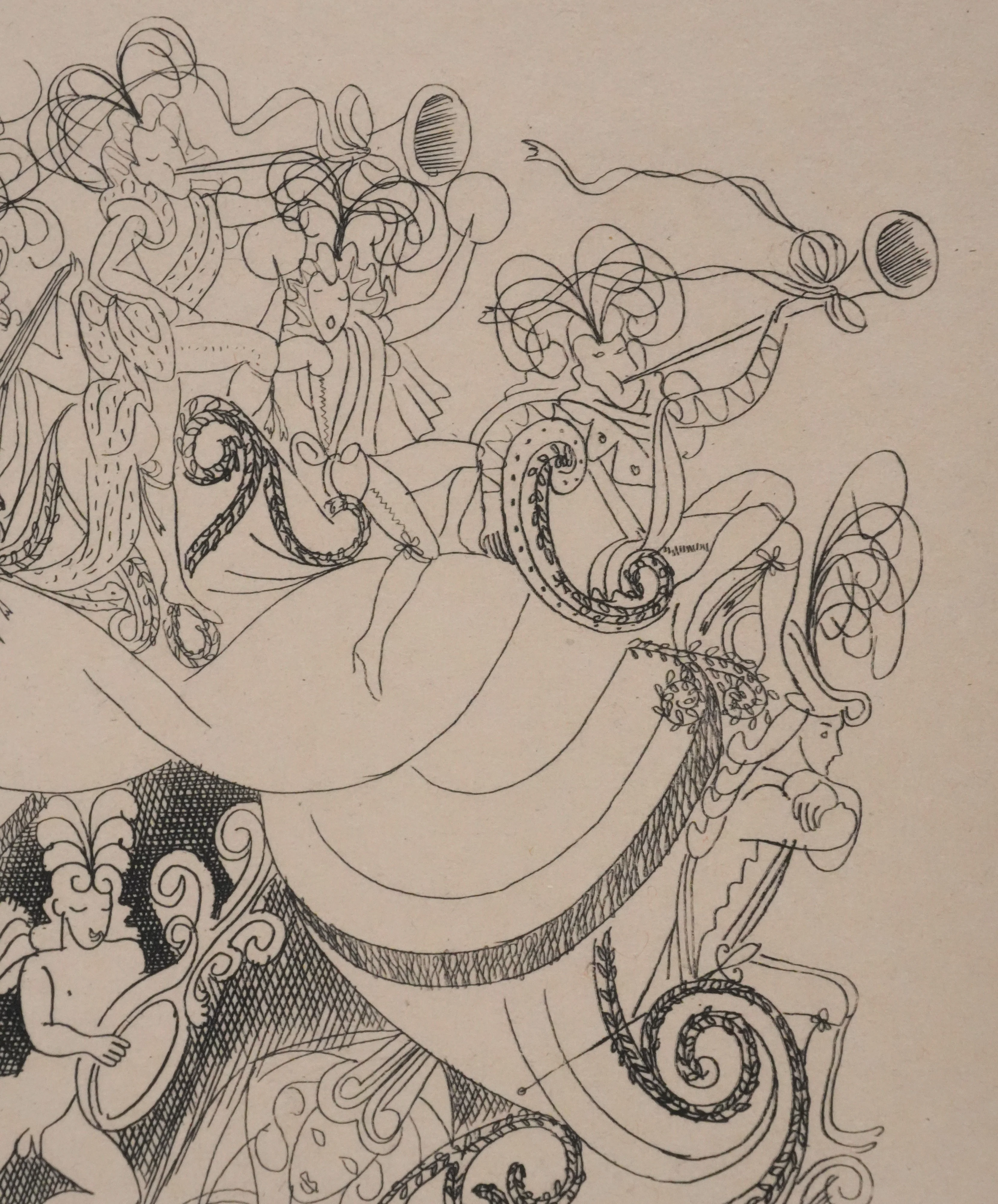 Louis TOUCHAGUES : Le carrosse musical, Gravure originale - Image 4