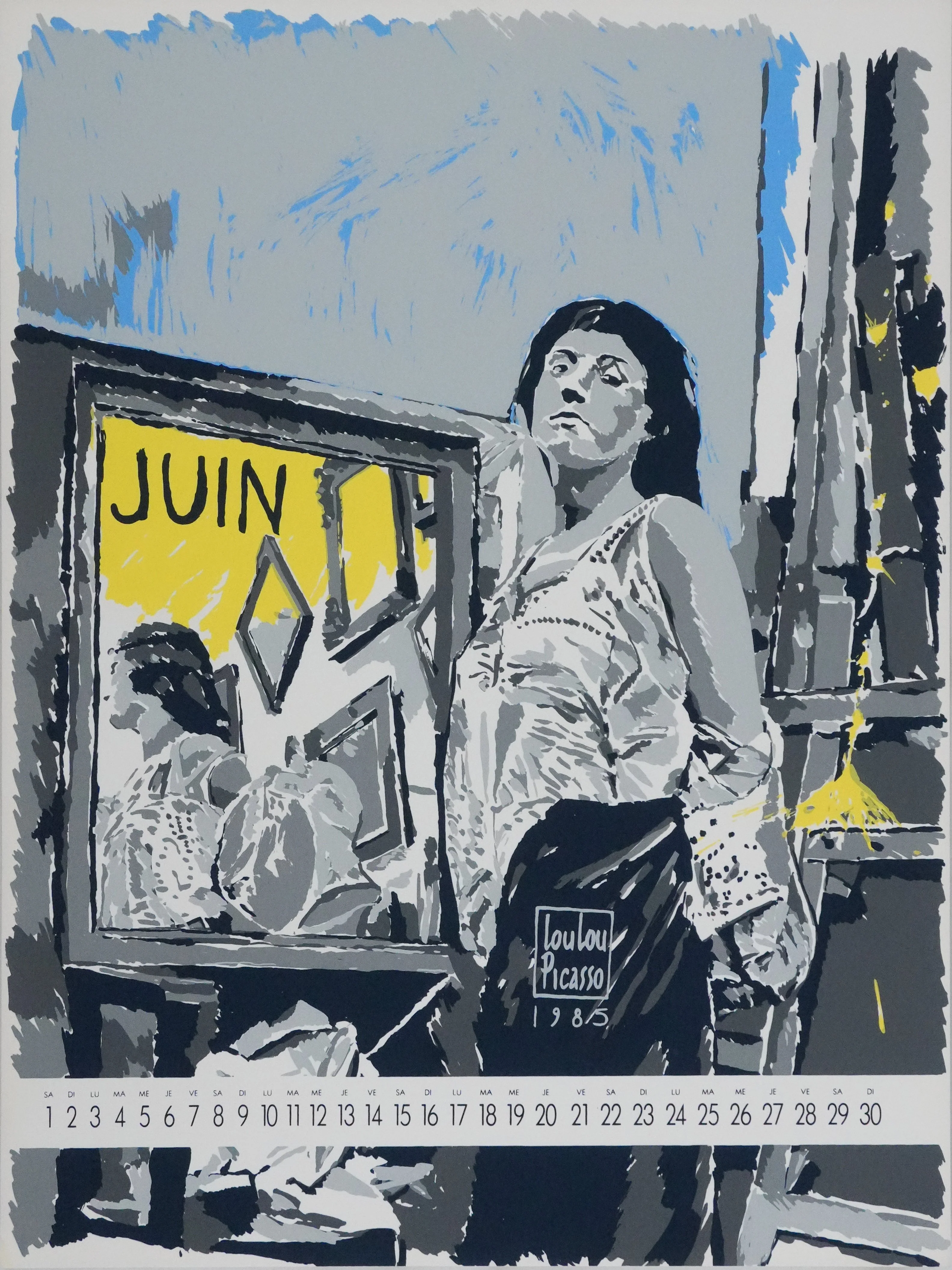 Loulou PICASSO : Femme au miroir, Sérigraphie originale signée