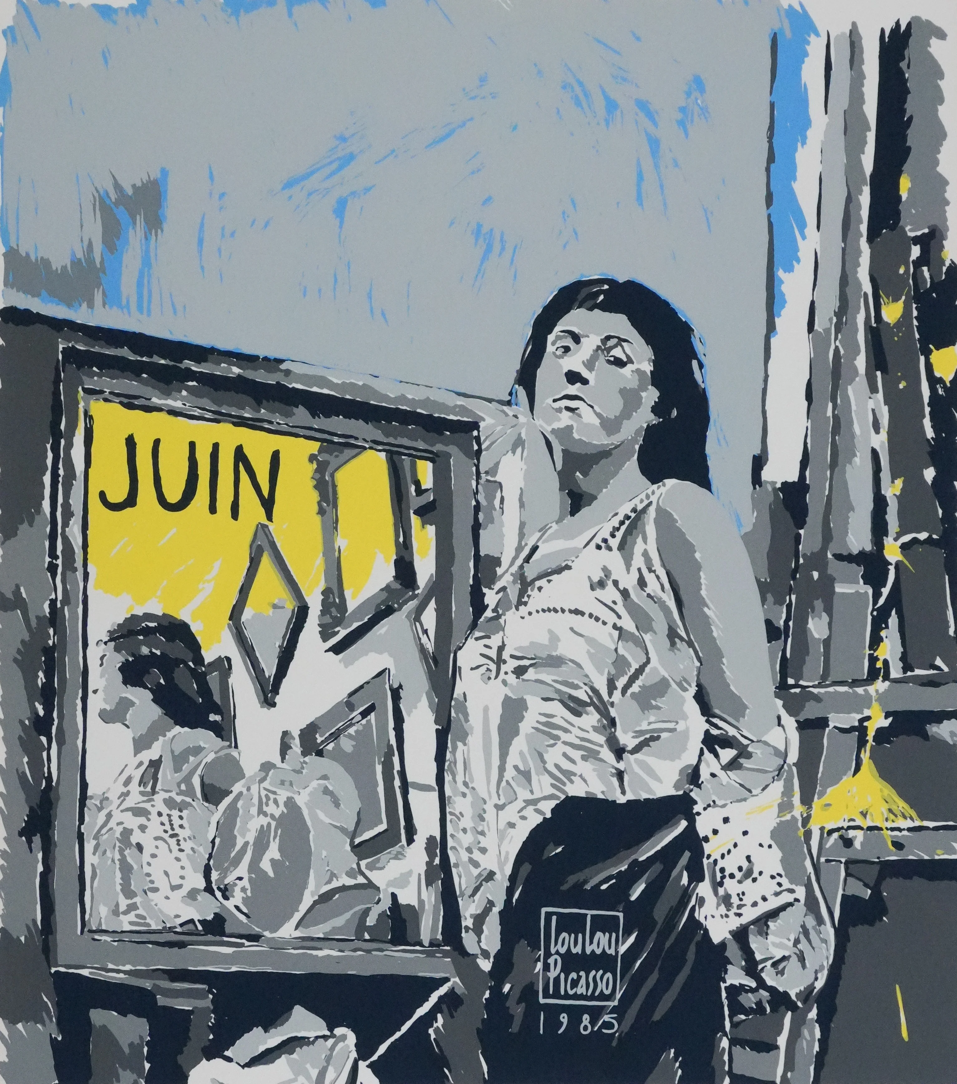 Loulou PICASSO : Femme au miroir, Sérigraphie originale signée - Image 2