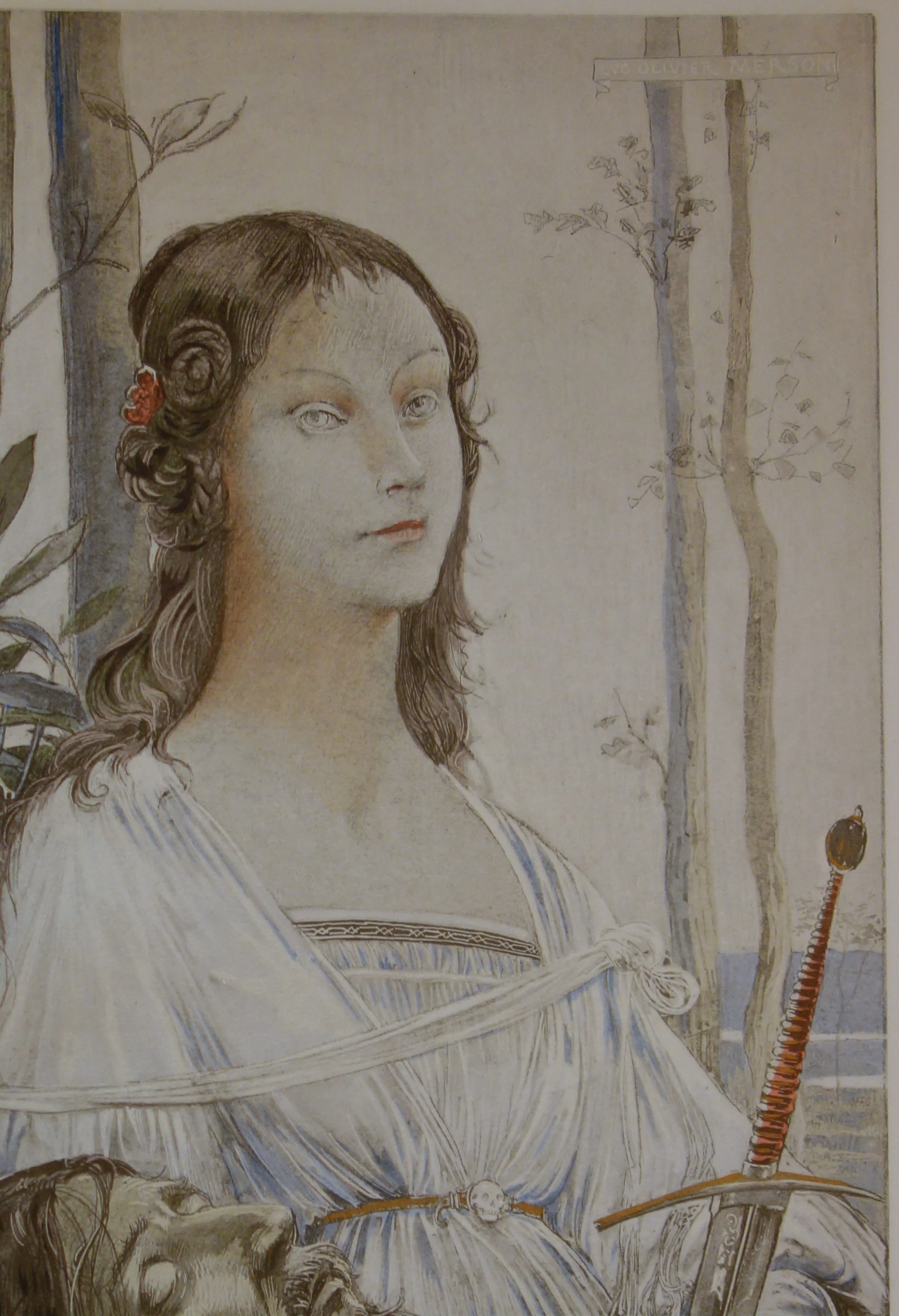 Luc Olivier MERSON : Judith et la tête coupée de Holopherne, Lithographie originale signée - Image 2