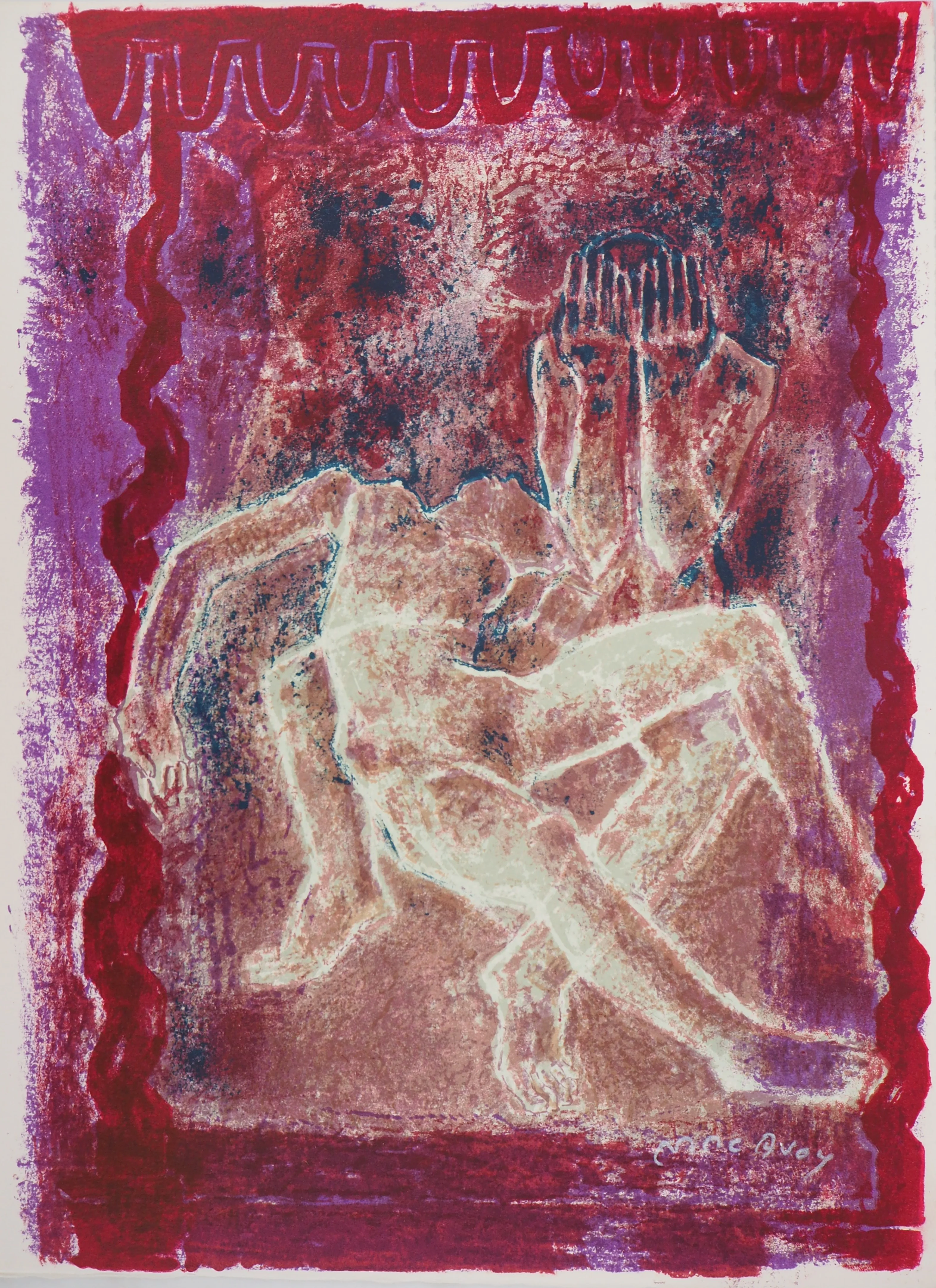 Edouard MAC AVOY : Théâtre, La Tragédie, Lithographie originale signée