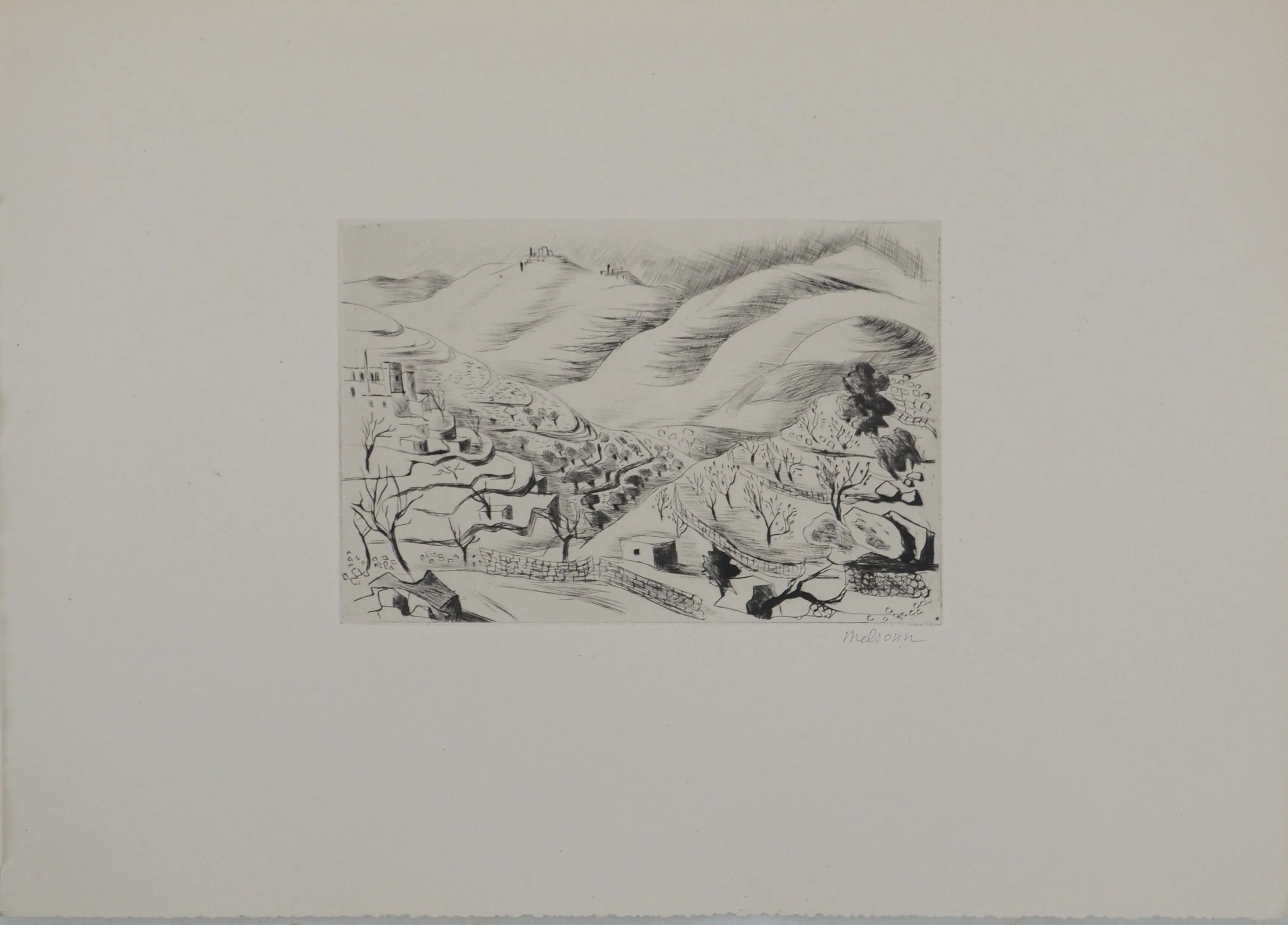 Madeleine MELSONN : Désert de Saint-Jean Baptiste, Gravure originale signée - Image 3