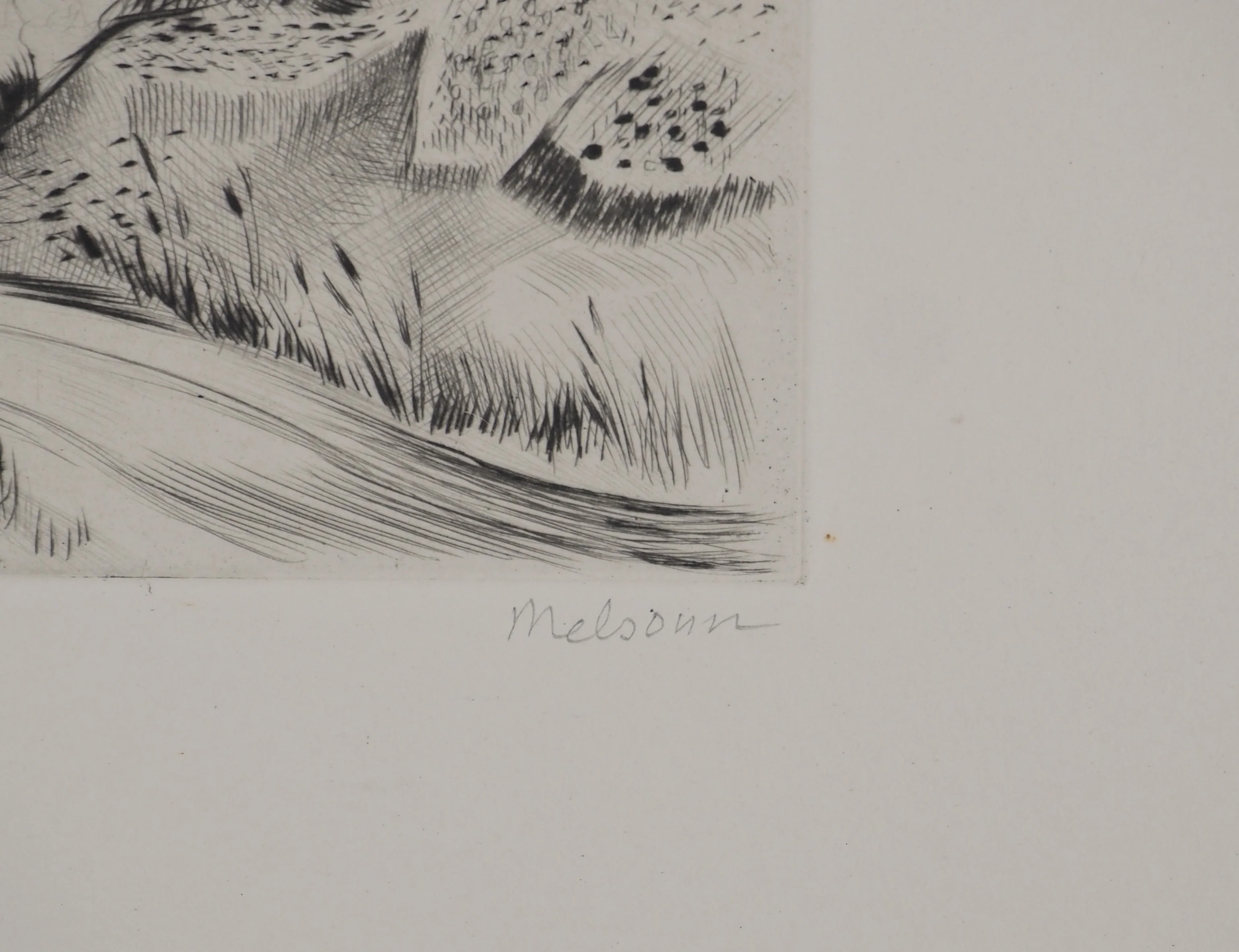 Madeleine MELSONN : Lac de Tibériade le matin, Gravure originale signée - Image 2