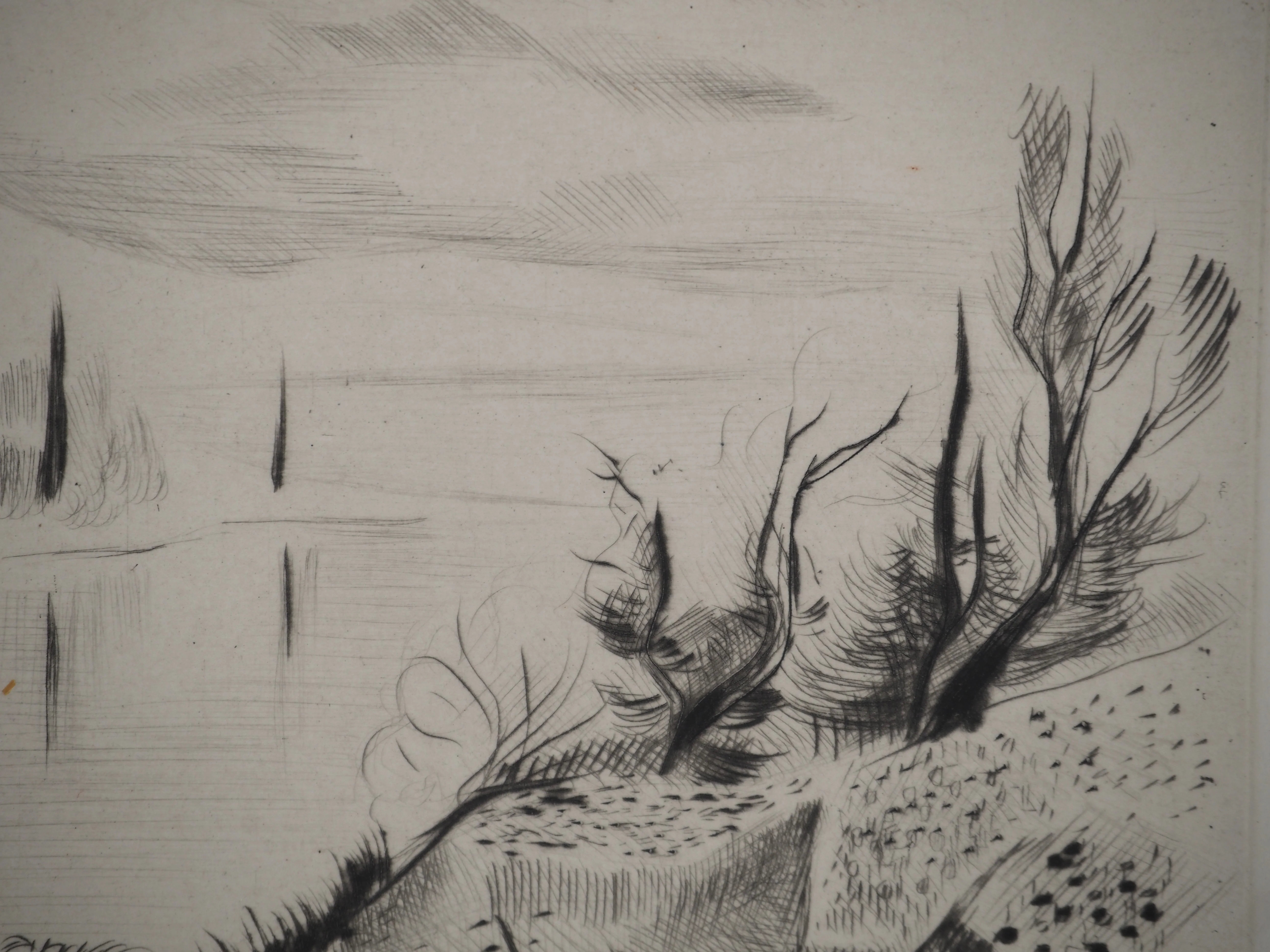 Madeleine MELSONN : Lac de Tibériade le matin, Gravure originale signée - Image 5