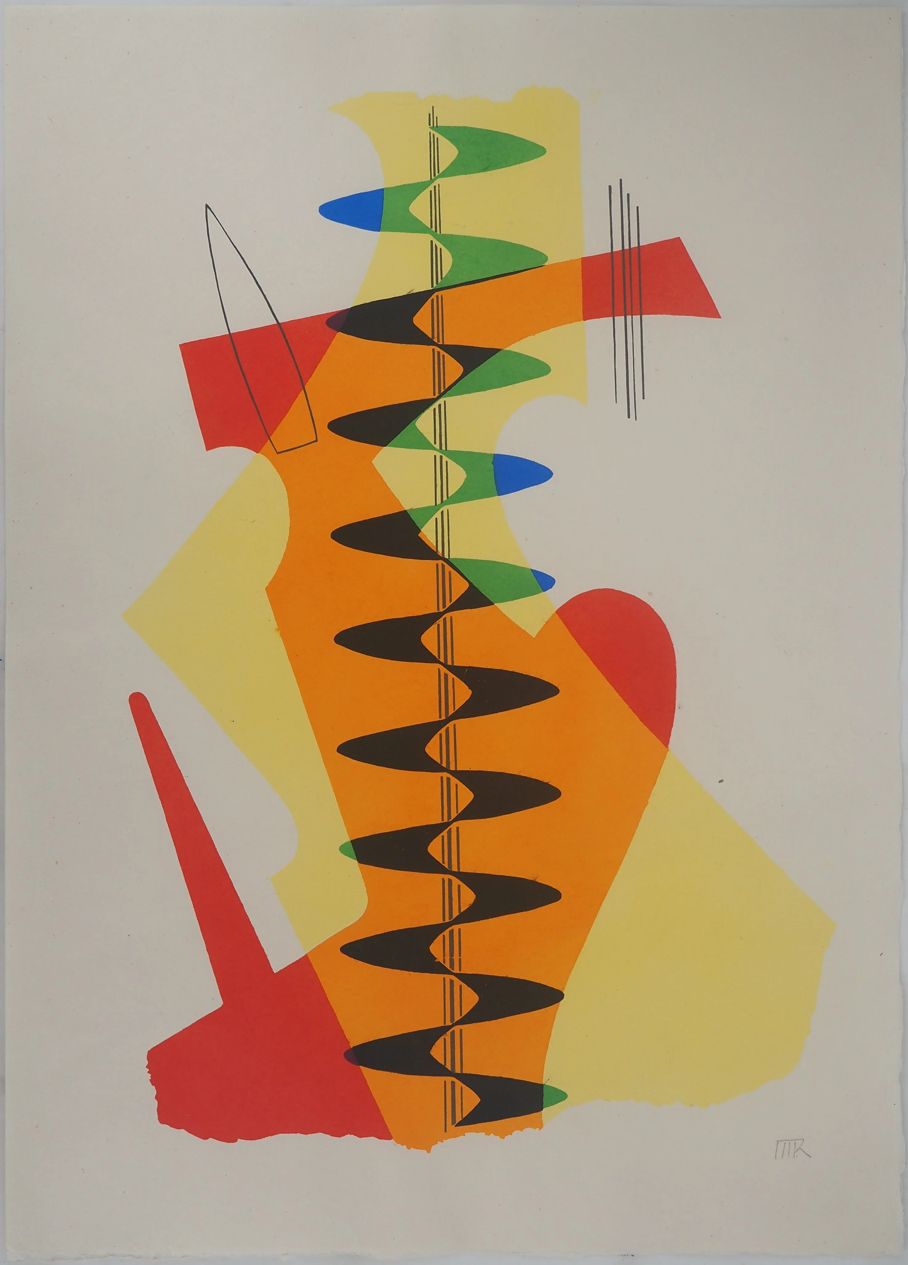 Man RAY : Revolving Doors, Fusion colorée, Lithographie et pochoir signée