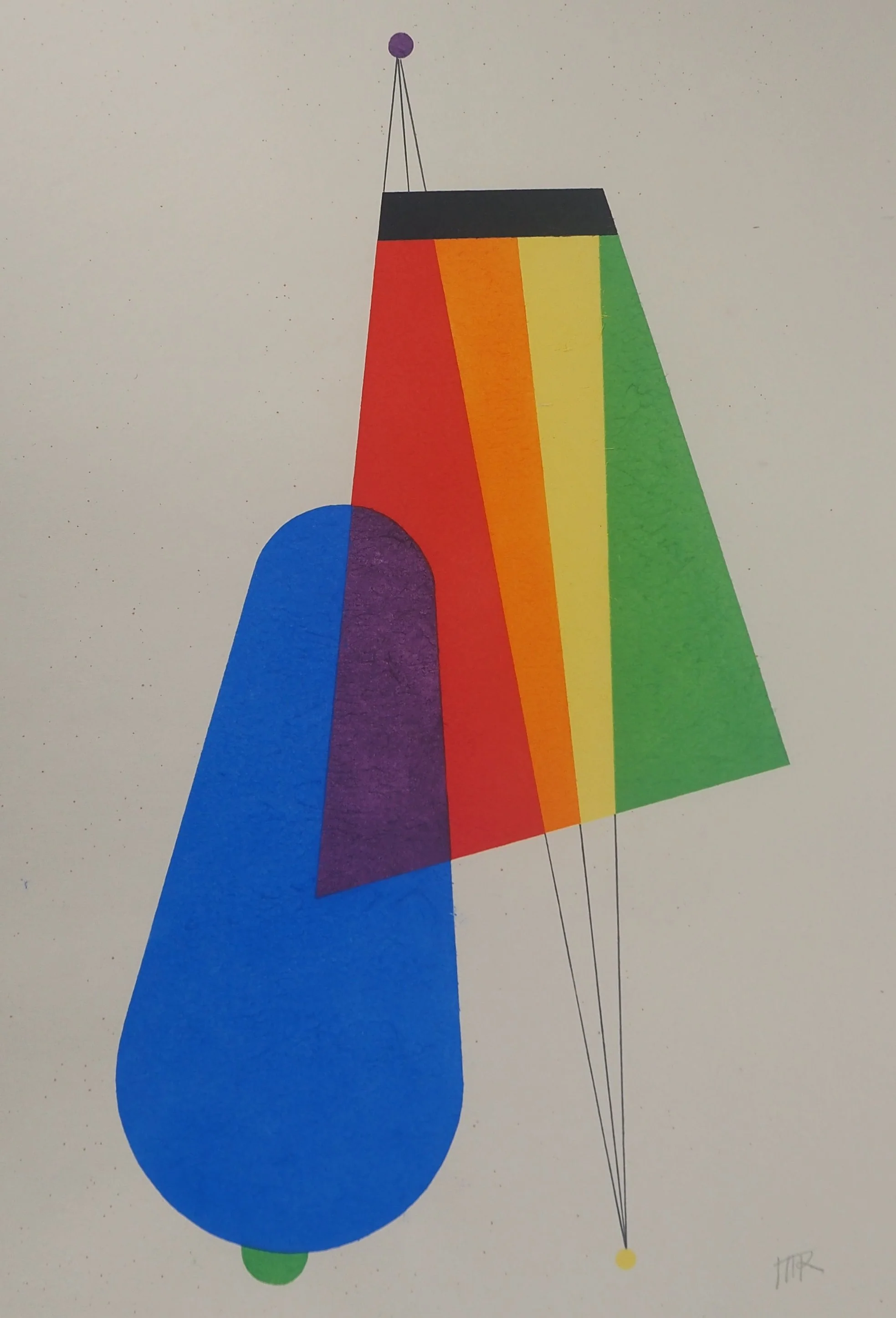 Man RAY : Revolving Doors, Longue distance, Lithographie et pochoir signée - Image 3