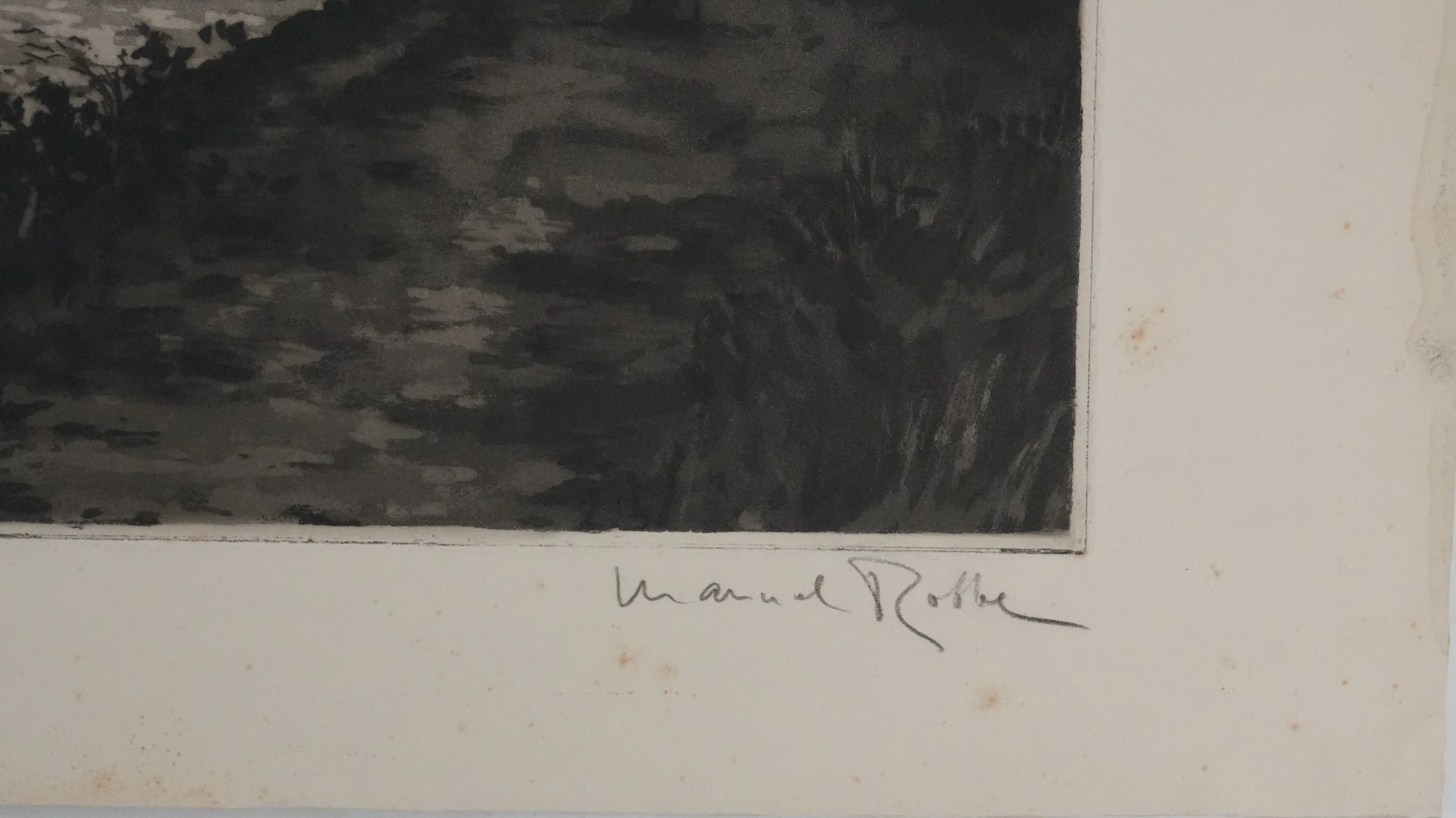 Manuel ROBBE : Les péniches sur la Seine, Lithographie originale signée - Image 3