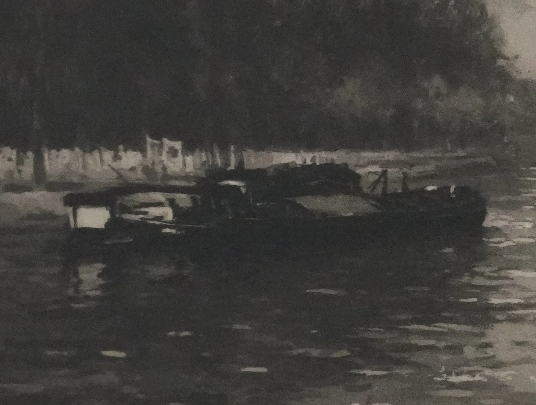 Manuel ROBBE : Les péniches sur la Seine, Lithographie originale signée - Image 4