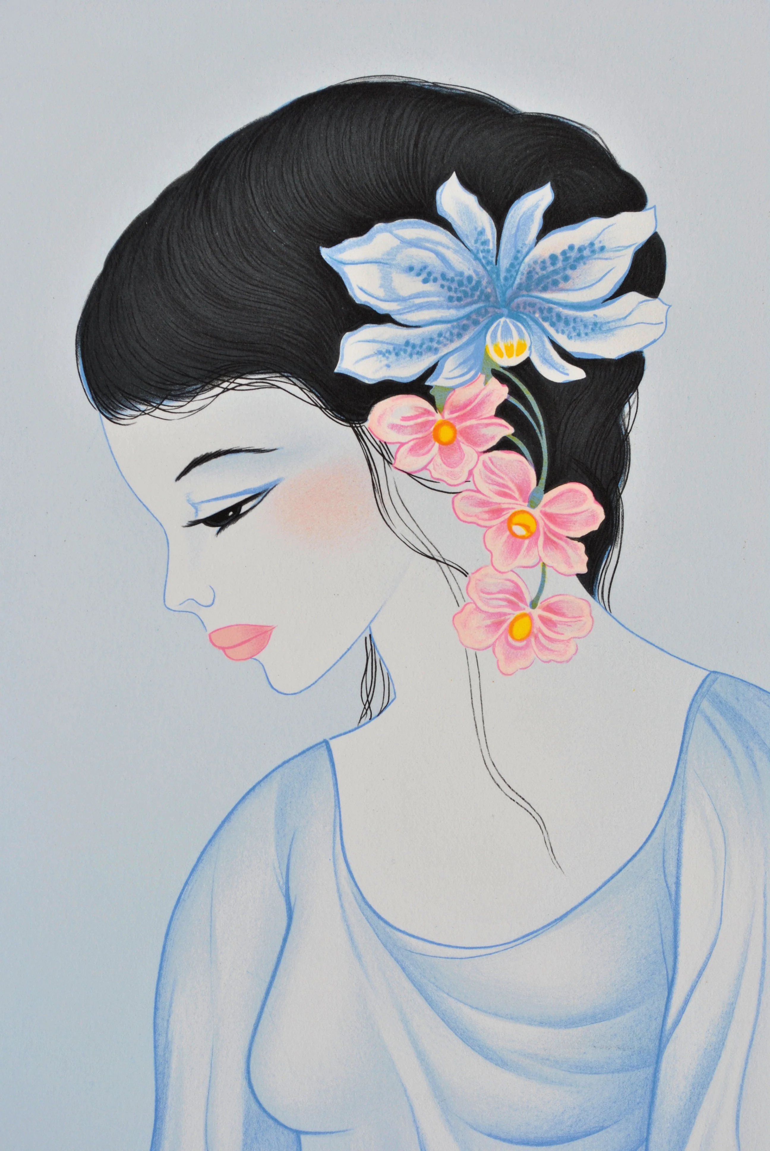 Mara TRAN-LONG : Geisha et son chat, Lithographie originale signée - Image 6