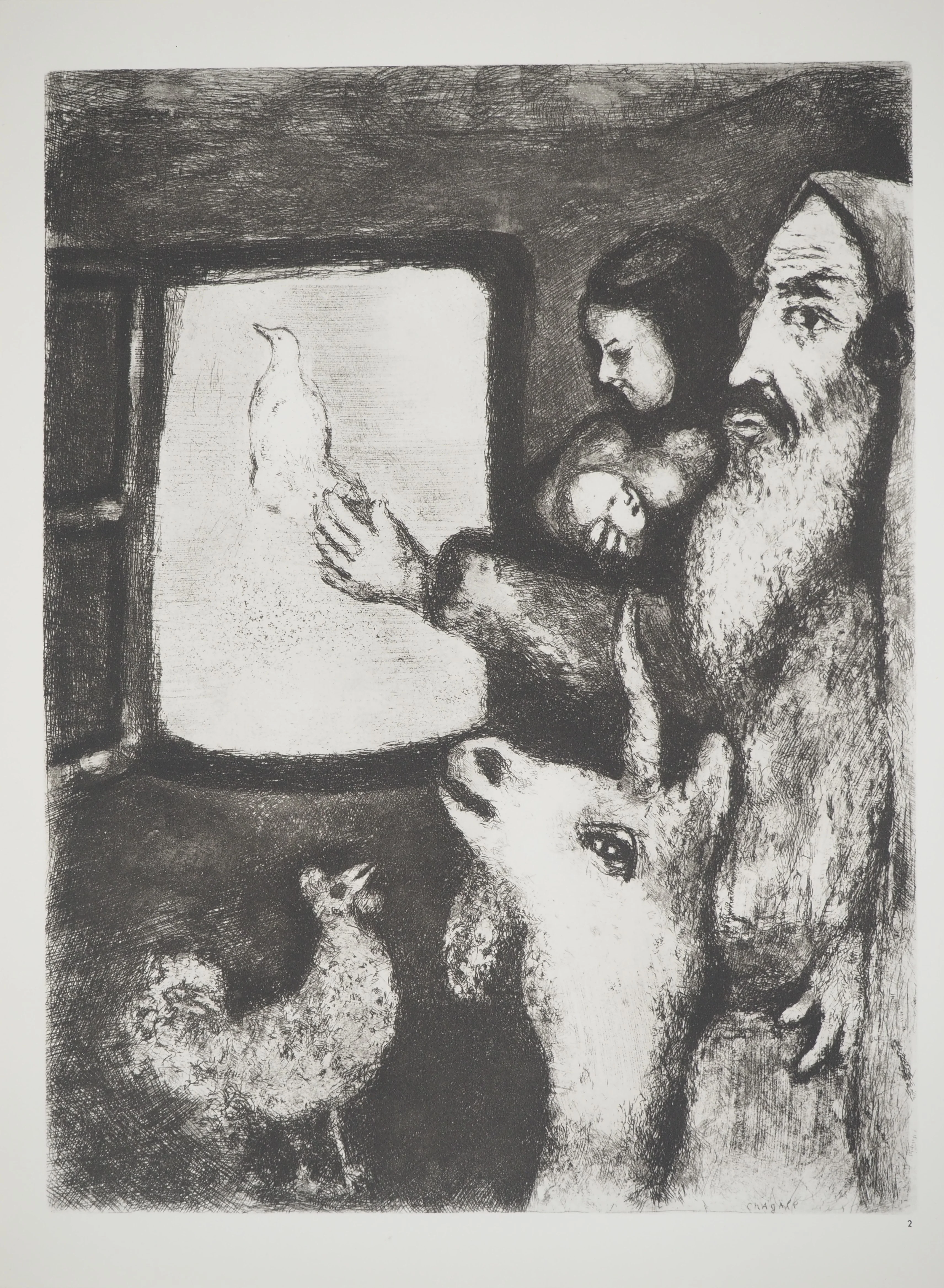 Marc CHAGALL : Dieu crée l'homme, Héliogravure originale - Image 4
