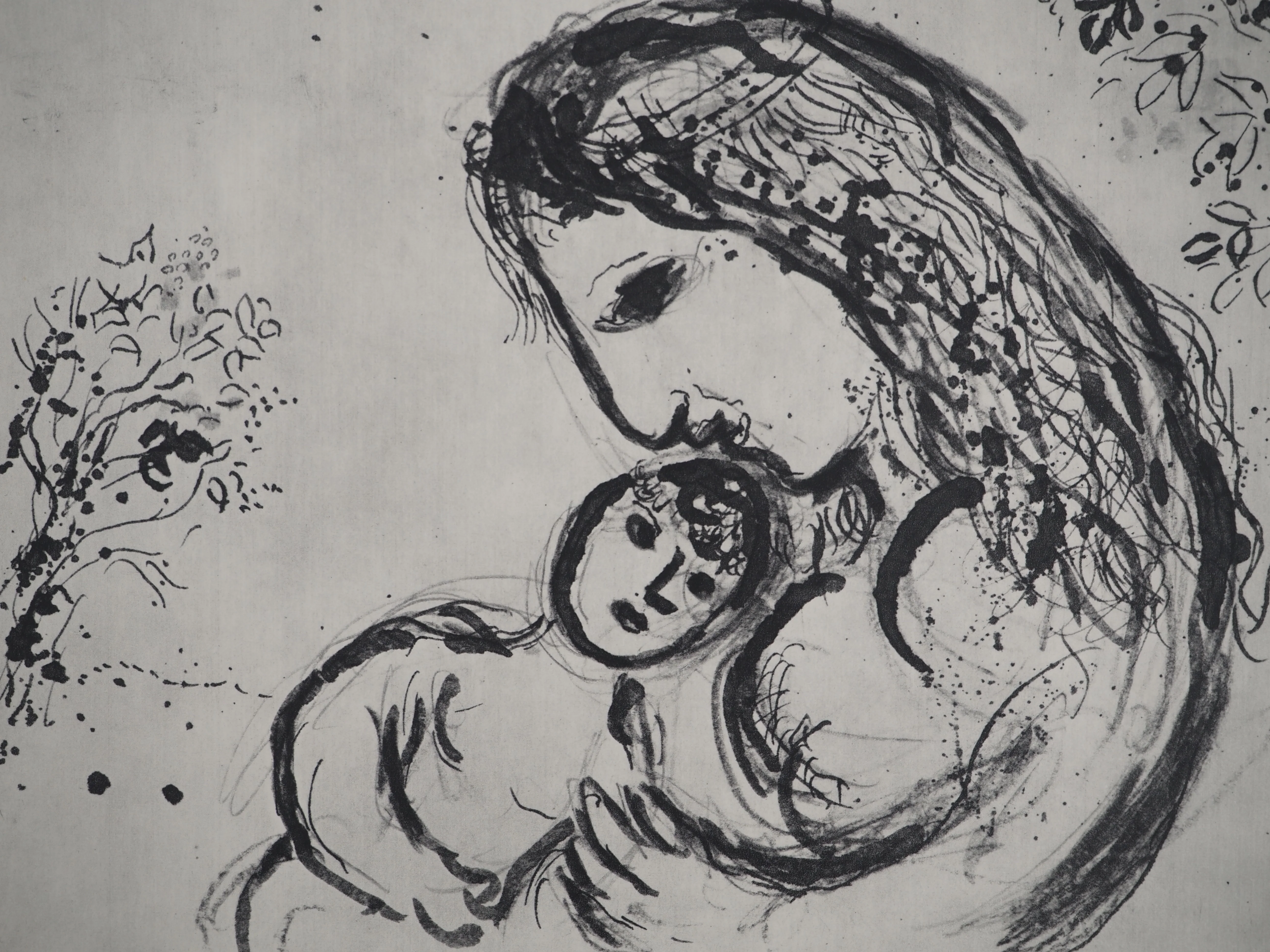 Marc CHAGALL : La Bible, Maternité à l'ange Agar, Héliogravure - Image 3