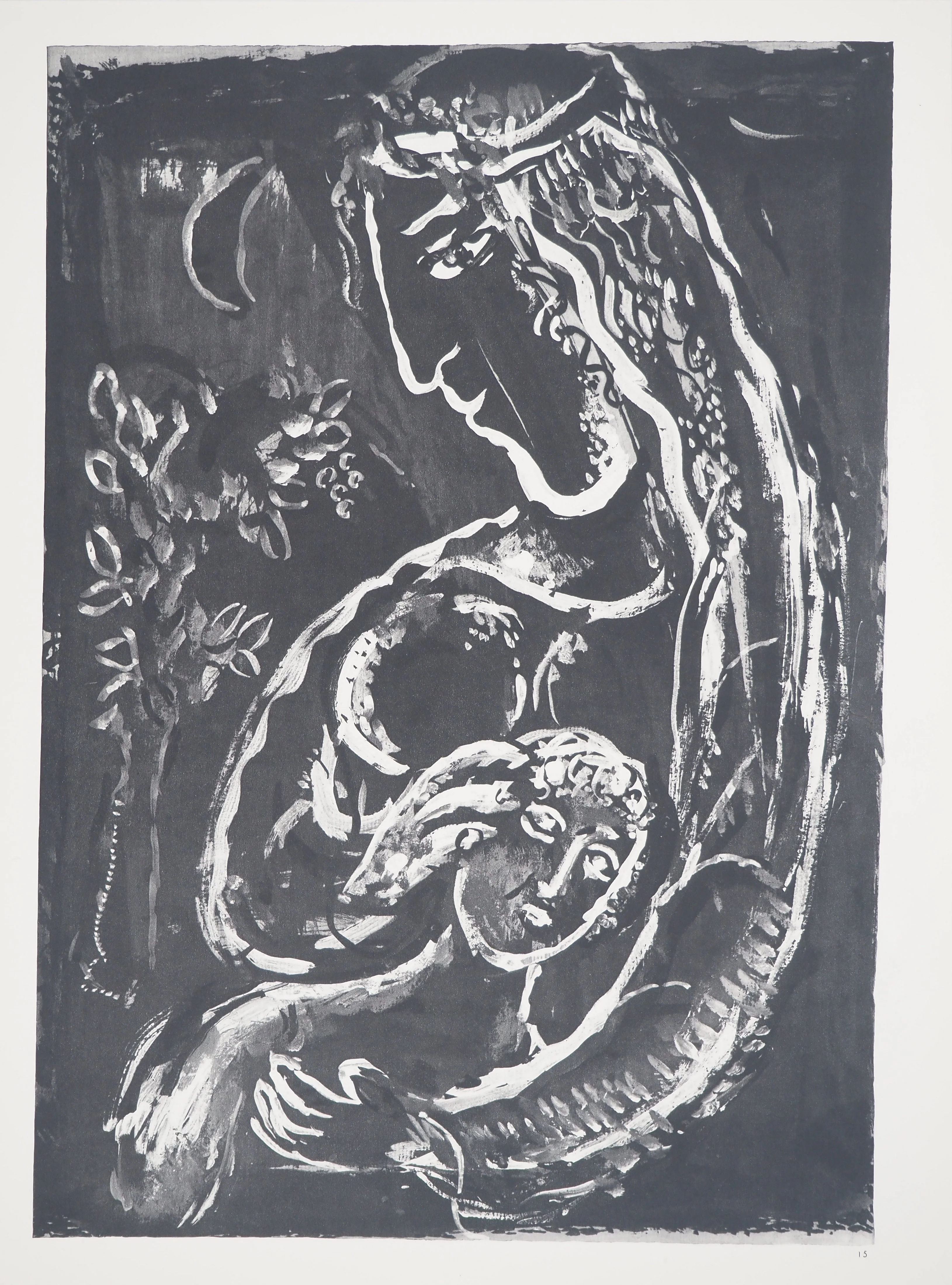 Marc CHAGALL : La Bible, Maternité à l'ange Agar, Héliogravure - Image 4
